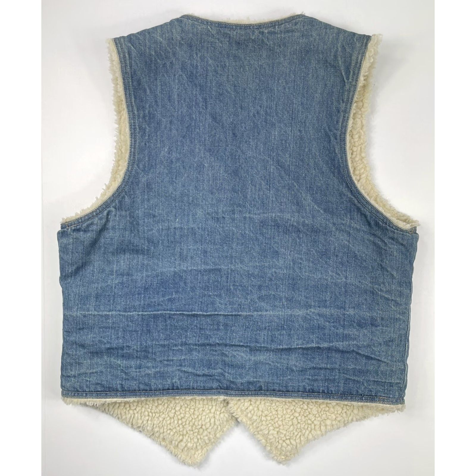 Levi's VINTAGE Levi's Orange Tab Vest Western Denim Snap Sherpa Lined USA Made Jacket L Blue Size US L / EU 52-54 / 3 - 4 Thumbnail