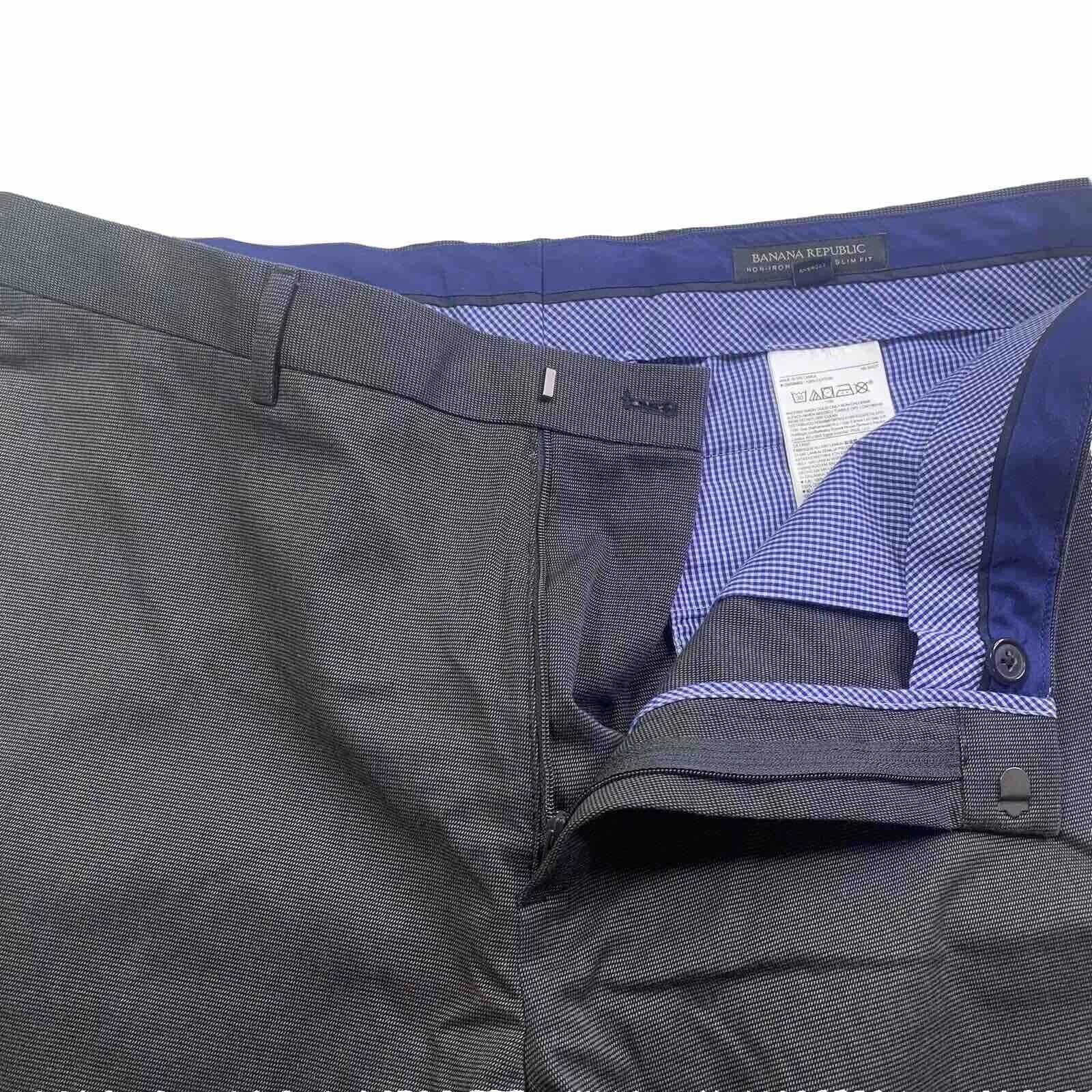 Banana Republic Banana Republic Pant Cotton Gray Charcoal Sz 34/30 Non-Iron Size US 34 / EU 50 - 5 Thumbnail