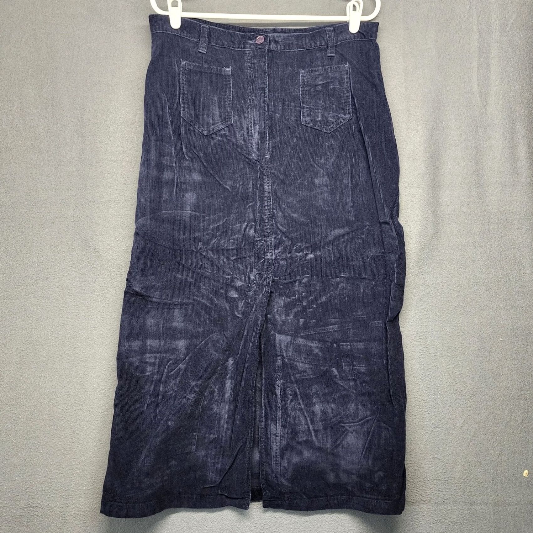 Vintage VINTAGE Fashion Bug Corduroy Skirt Women 16W Blue Pencil Long Office Preppy City Womens Size 38" / US 16 / IT 52 - 2 Thumbnail