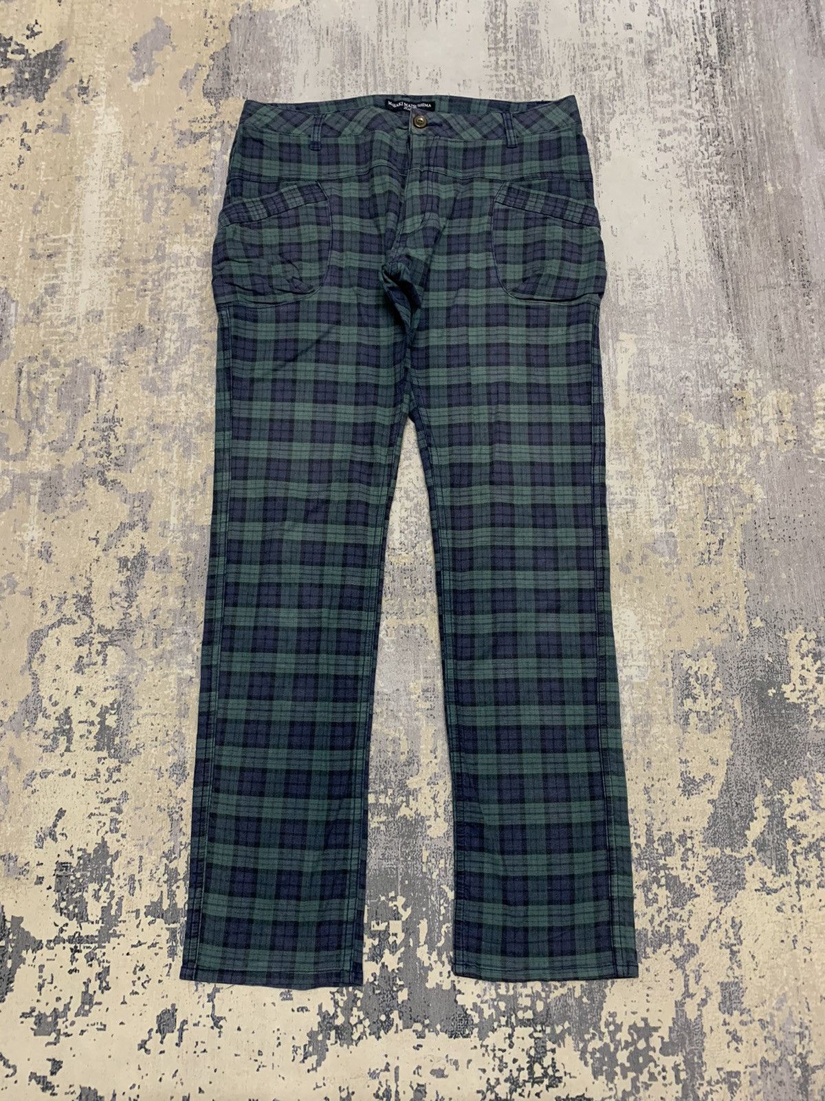 Japanese Brand Japanese Brand Masaki Matsushima Green Checkered Pant Size US 32 / EU 48 - 1 Thumbnail