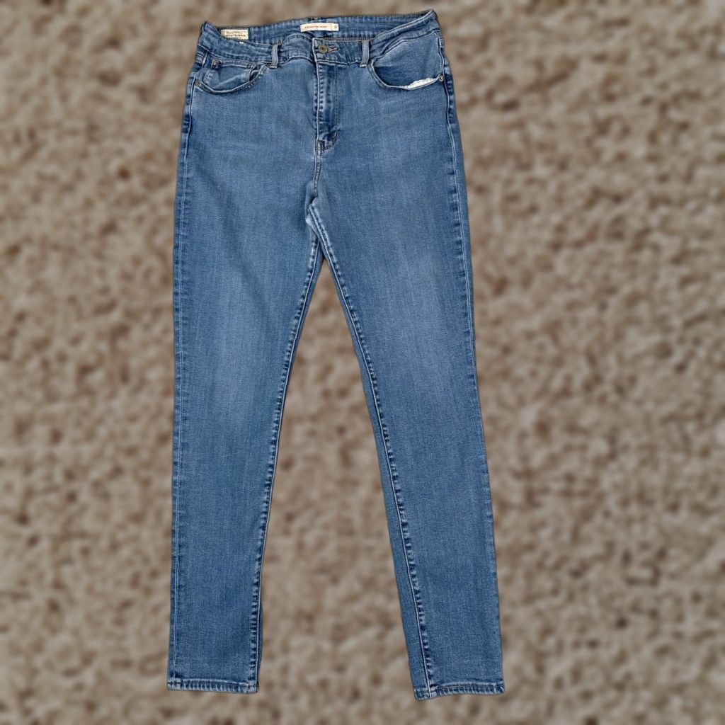 Levi's Levi's Jeans Women 32 Blue Denim Skinny High Rise 700 Series Regular Inseam 29 in 5-Pocket Cotton Blend Distressed Mid Rise Size 24" / US 00 / IT 34 - 1 Thumbnail