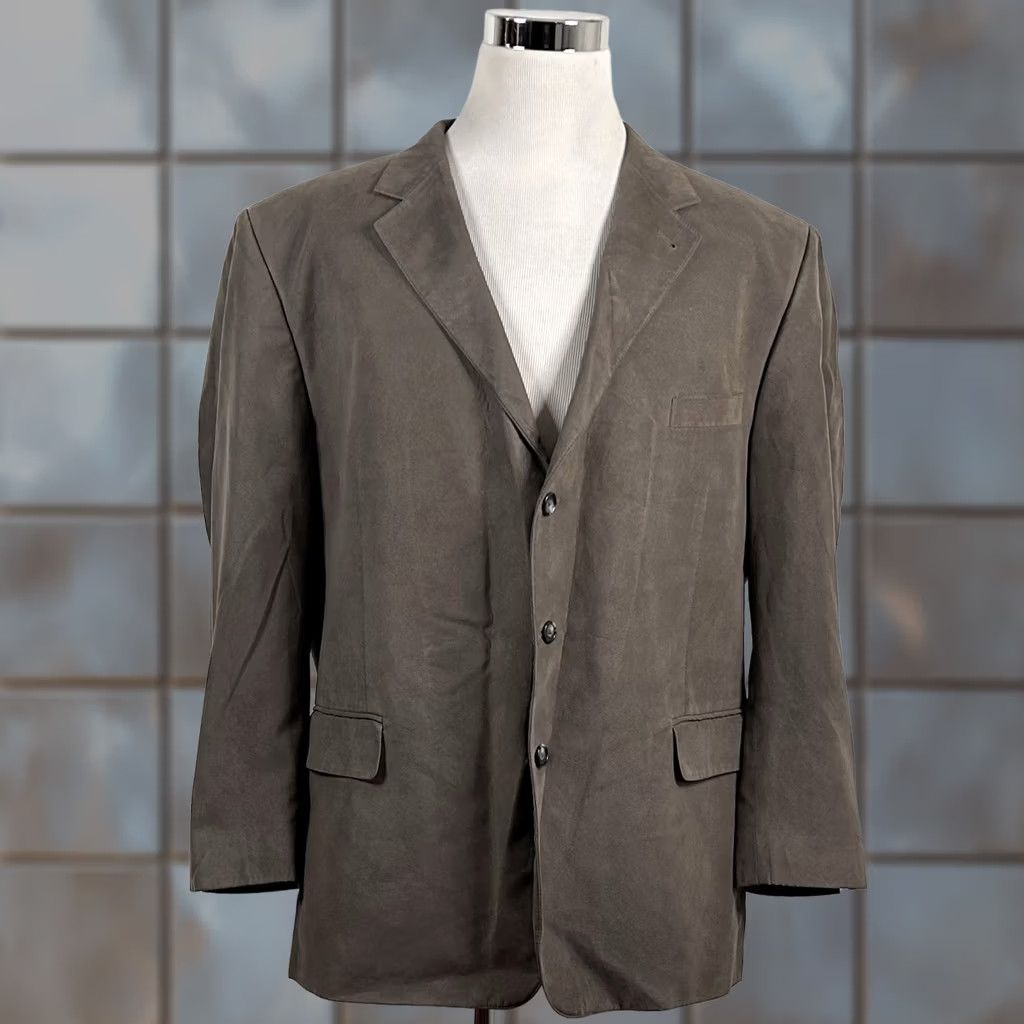 Jos. A. Bank Jos A Bank Sport Coat Beige Sueded Micropoly 50R Three-Button Lined Vented Jacket/Coat Regular Mens Size US XS / EU 42 / 0 - 1 Thumbnail