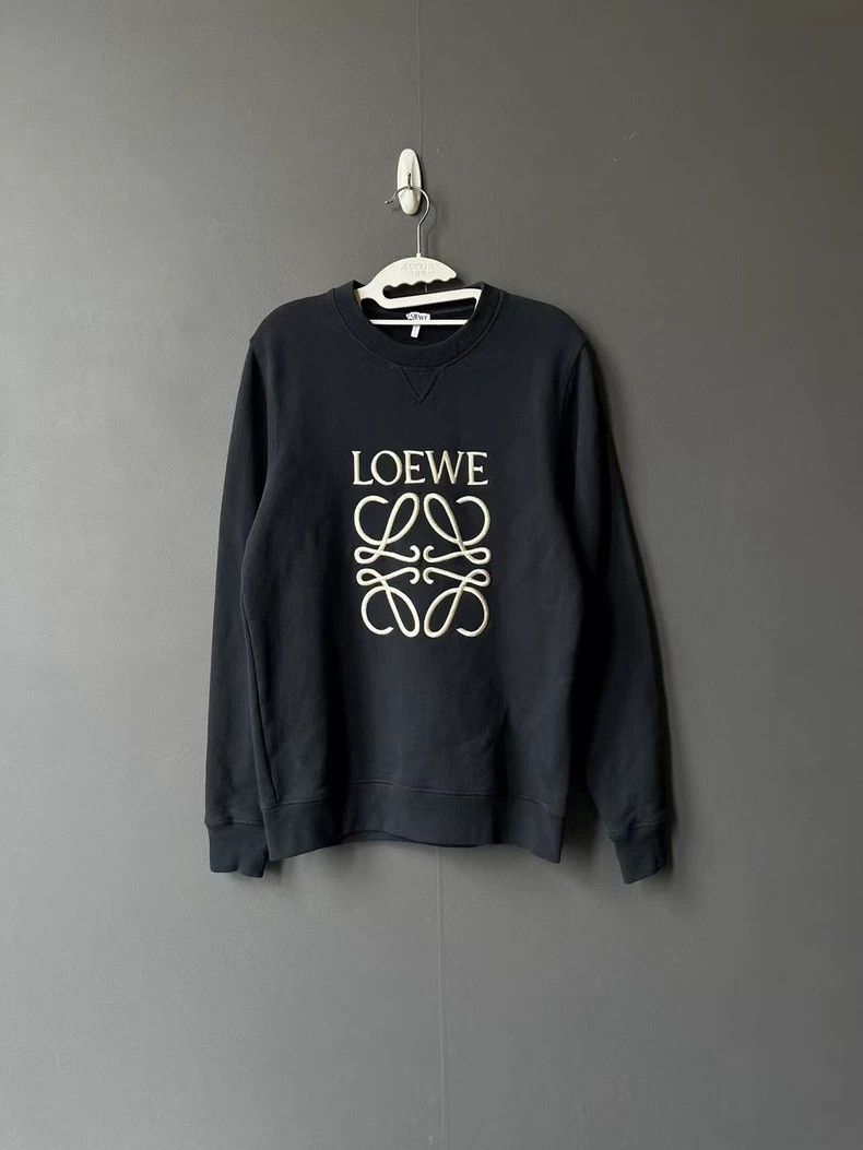 Loewe LOEWE Dark blue embroidered hoodie Size M / US 6-8 / IT 42-44 - 1 Thumbnail