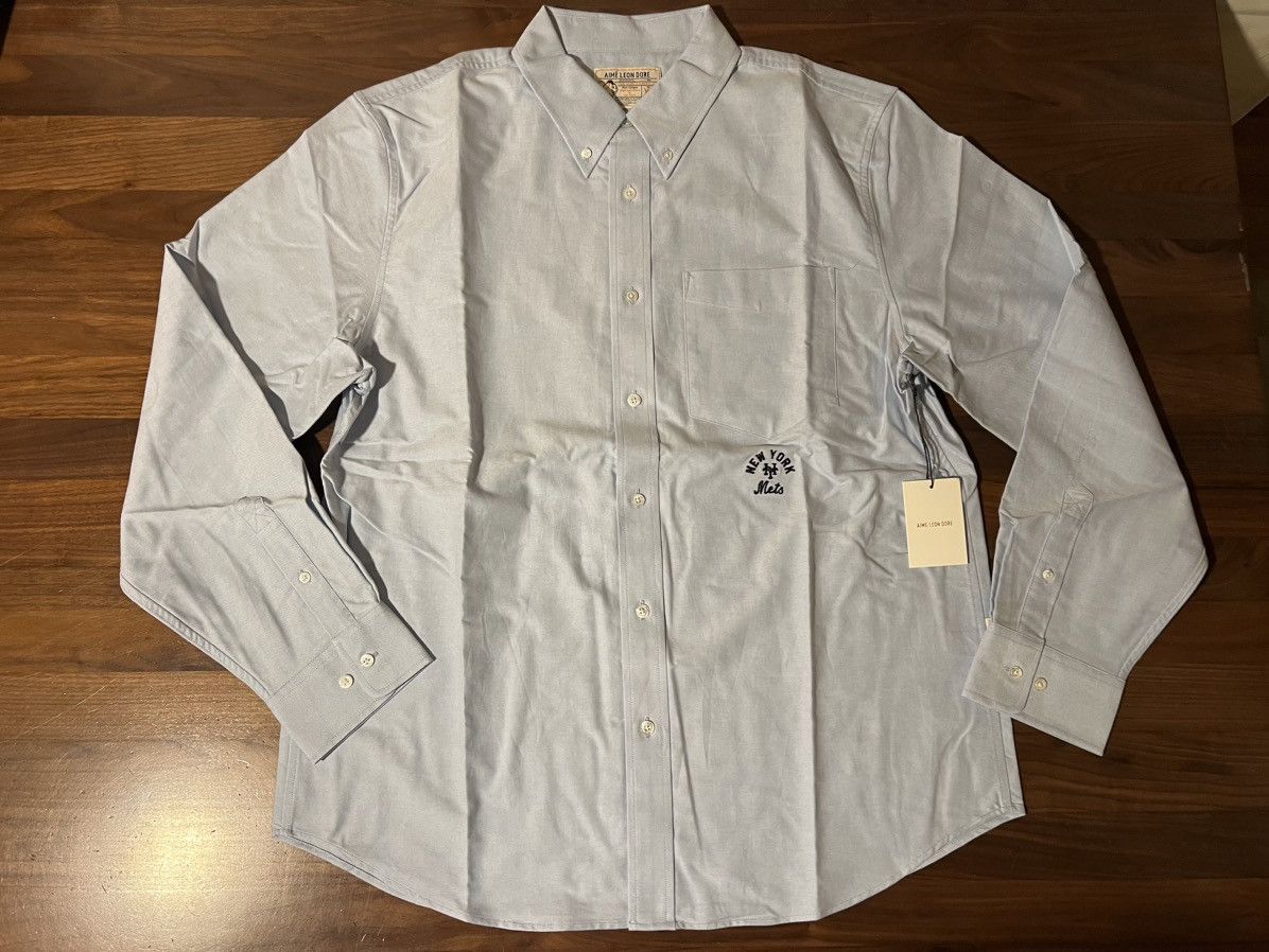 Aime Leon Dore Aime Leon Dore ALD / New York Mets Oxford Shirt XL Blue Size US XL / EU 56 / 4 - 1 Thumbnail