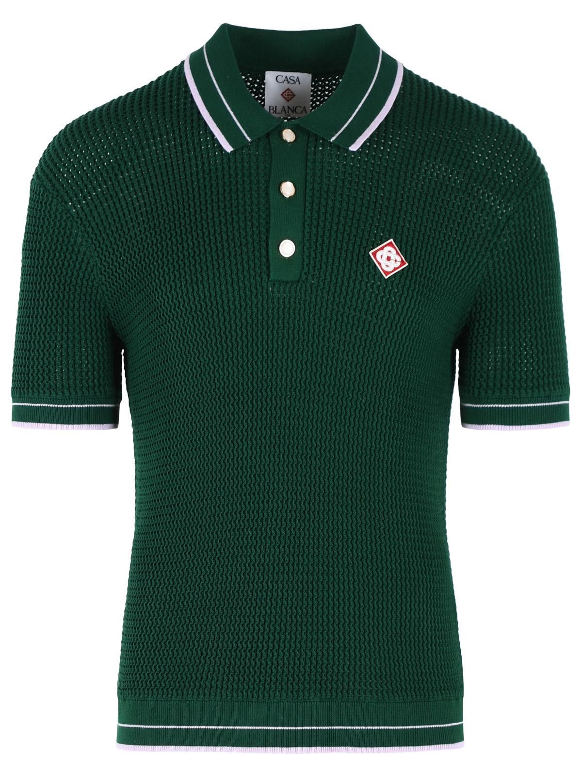 Casablanca CASABLANCA Pine Green Cotton Polo Shirt Size US L / EU 52-54 / 3 - 1 Thumbnail