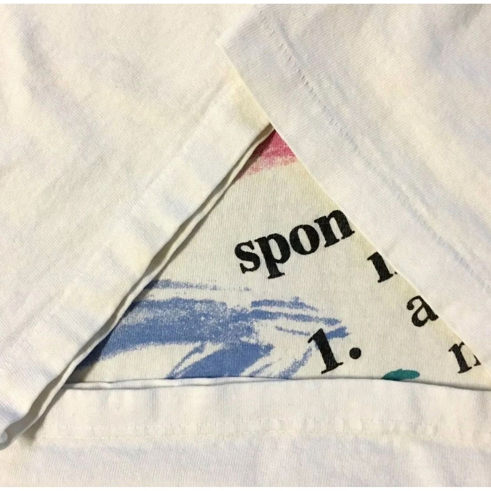 Vintage VINTAGE 90s Spontaneous Movement Shirt XL White Abstract Art Vaporwave Fun Single Stitch Shirt Mens XL White Abstract Art Vaporwave Fun Size US XL / EU 56 / 4 - 3 Thumbnail