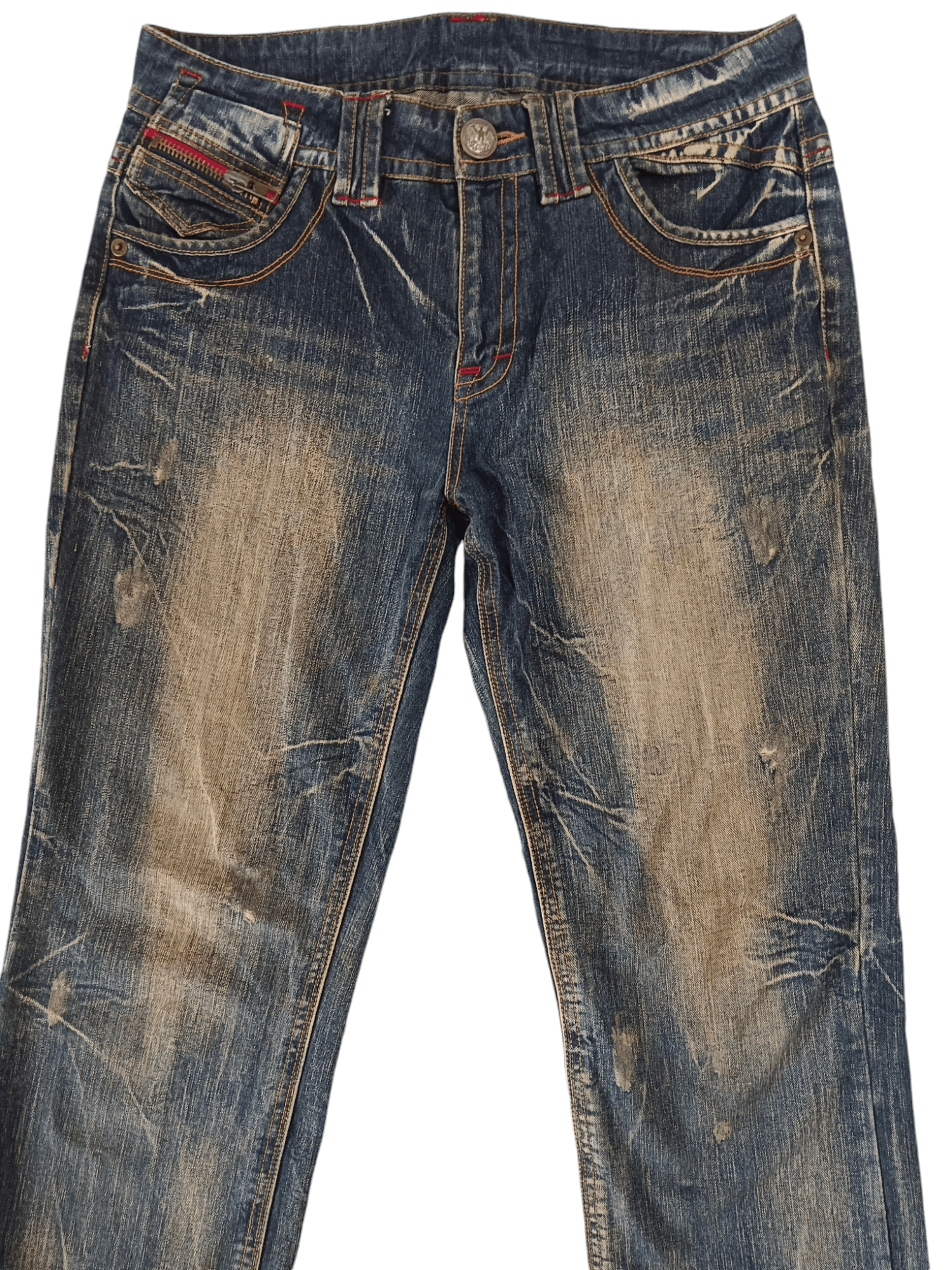 If Six Was Nine 💥Original Jeans💥 Mudmax Distressed Denim Size US 33 - 2 Thumbnail