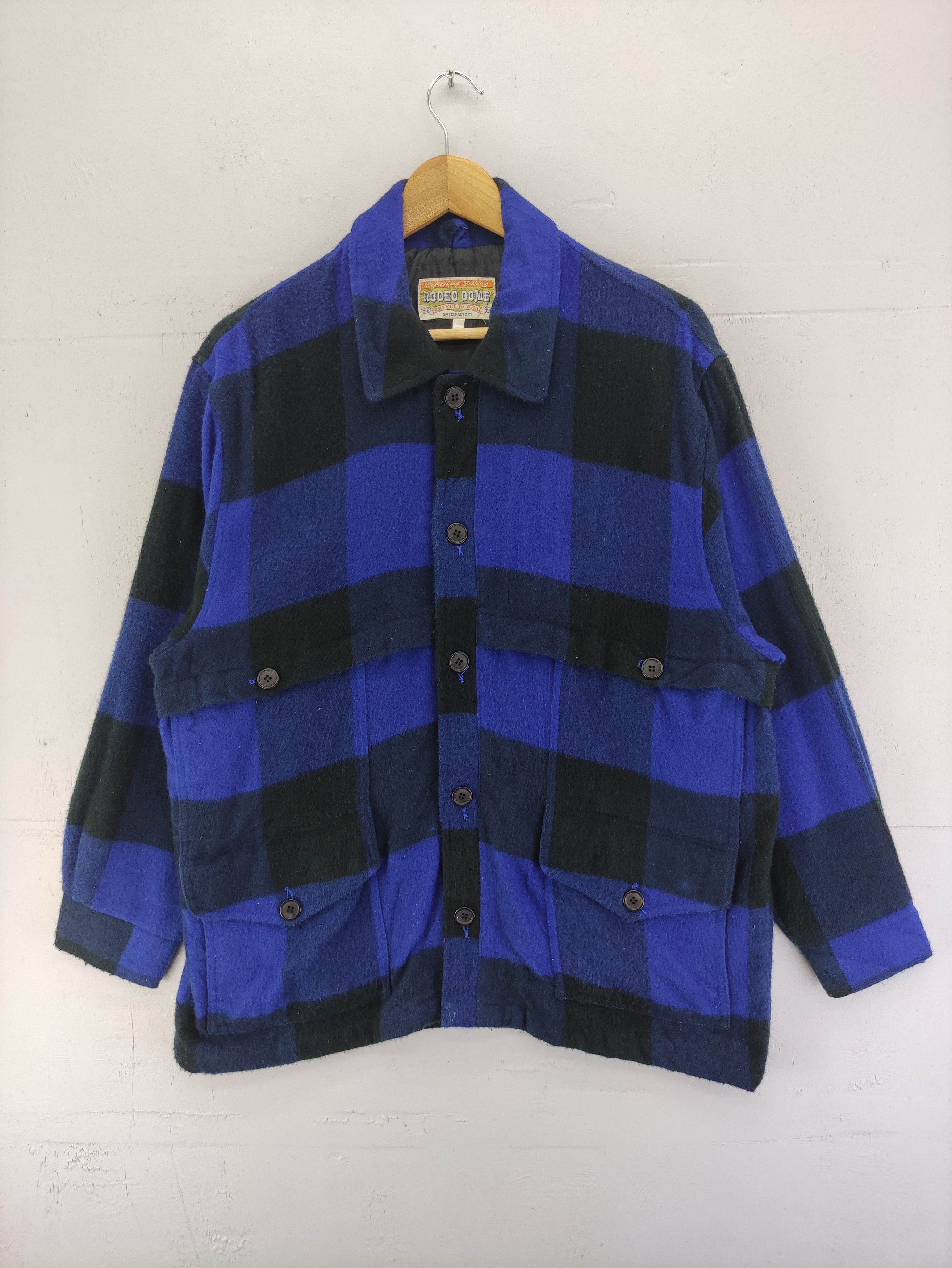 Japanese Brand Vintage Redeo Dome Double Pocket Plaid Jacket Button Up Size US L / EU 52-54 / 3 - 1 Thumbnail