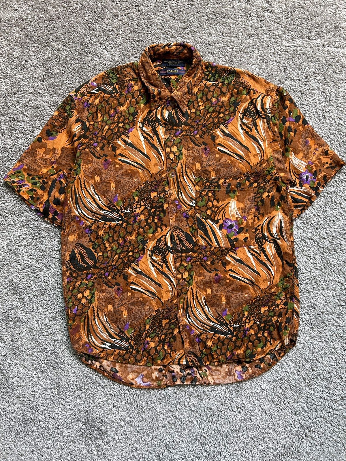 Vintage Vintage 70s Rayon Button Up Single Needle Tailoring Format Size US S / EU 44-46 / 1 - 1 Thumbnail