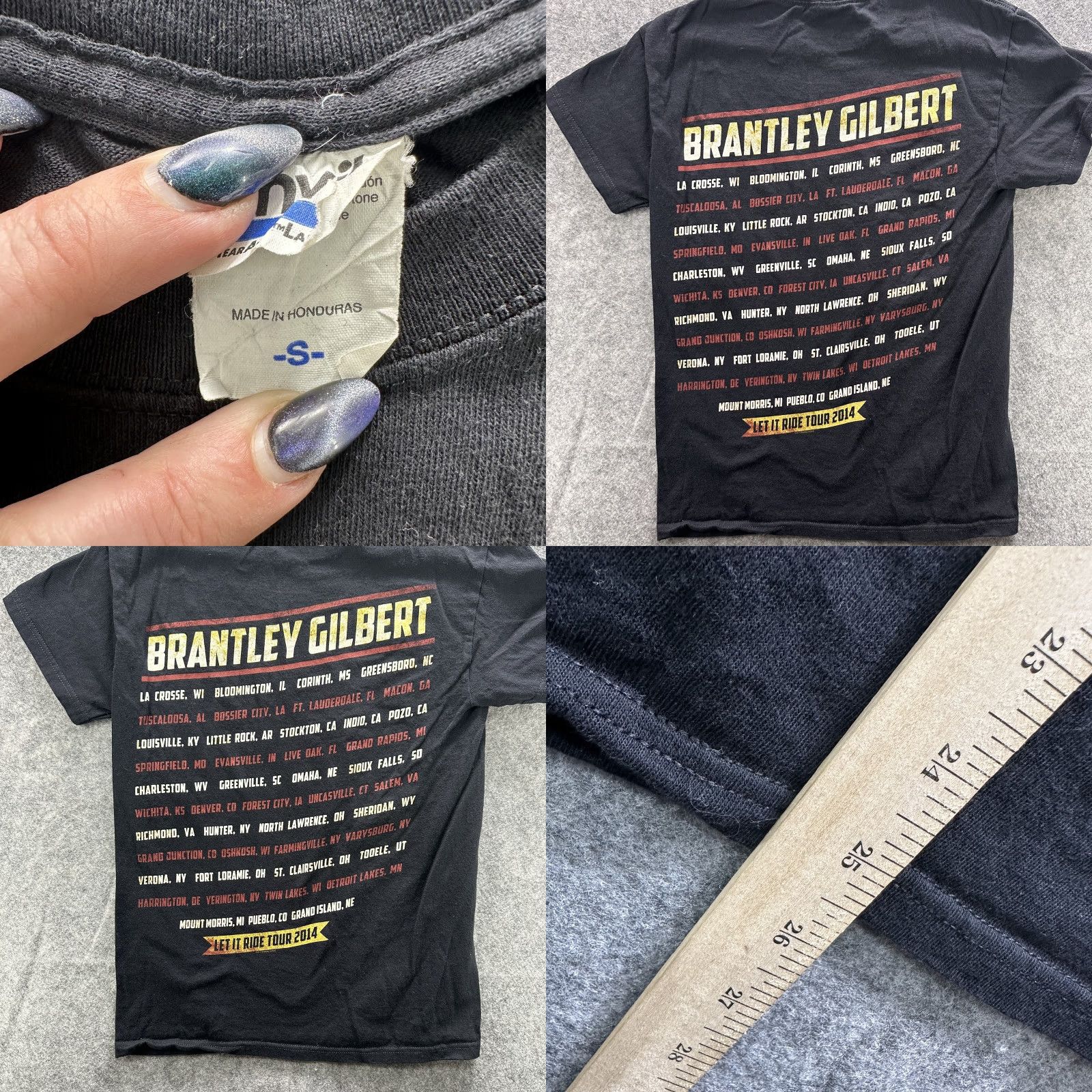 Anvil VINTAGE Brantley Gilbert Shirt Mens Small Let It Ride Tour 2014 Motorcycle Band Tee Size US S / EU 44-46 / 1 - 8 Thumbnail