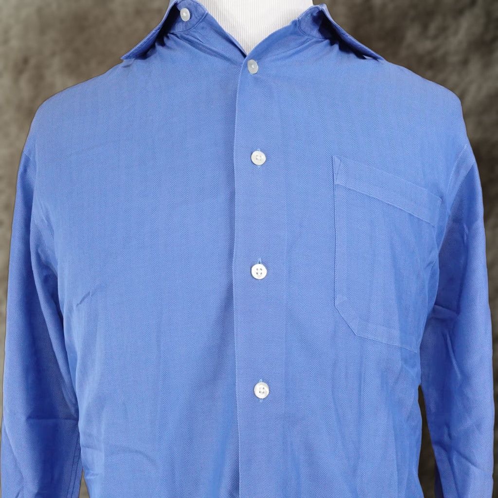 Nordstrom NORDSTROM Non-Iron Stretch Dress Shirt Men's 14.5 32 Blue Trim Fit  | Grailed