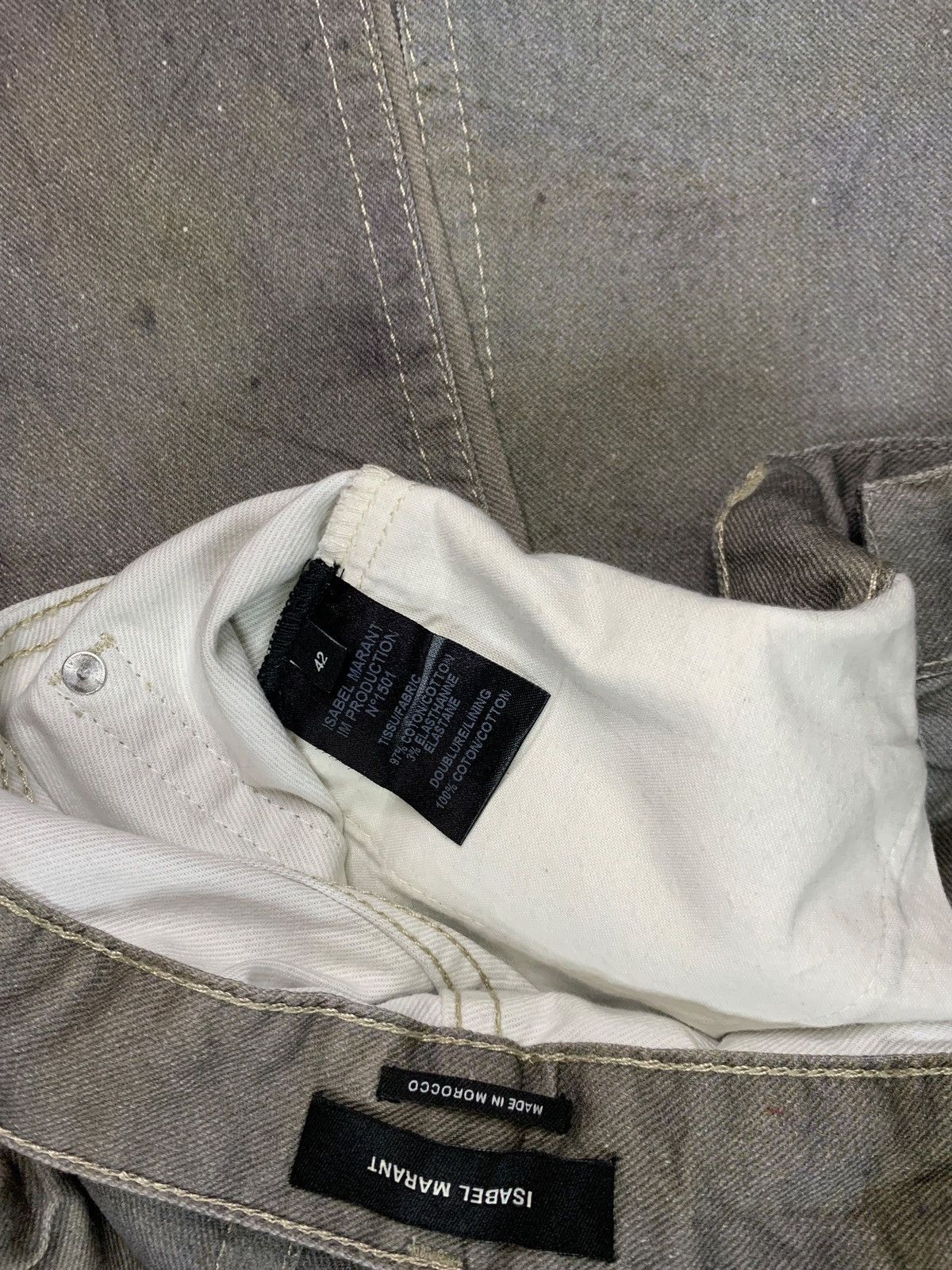Isabel Marant × Isabel Marant Etoile Vintage Isabel Marant Artisanal Spike Denim Pants Size 35" - 9 Thumbnail
