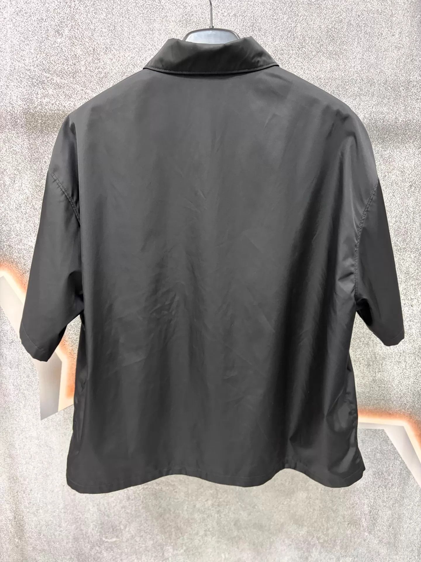 Prada Prada Triangle Logo Nylon Short-Sleeve Shirt Black L Size US L / EU 52-54 / 3 - 2 Thumbnail