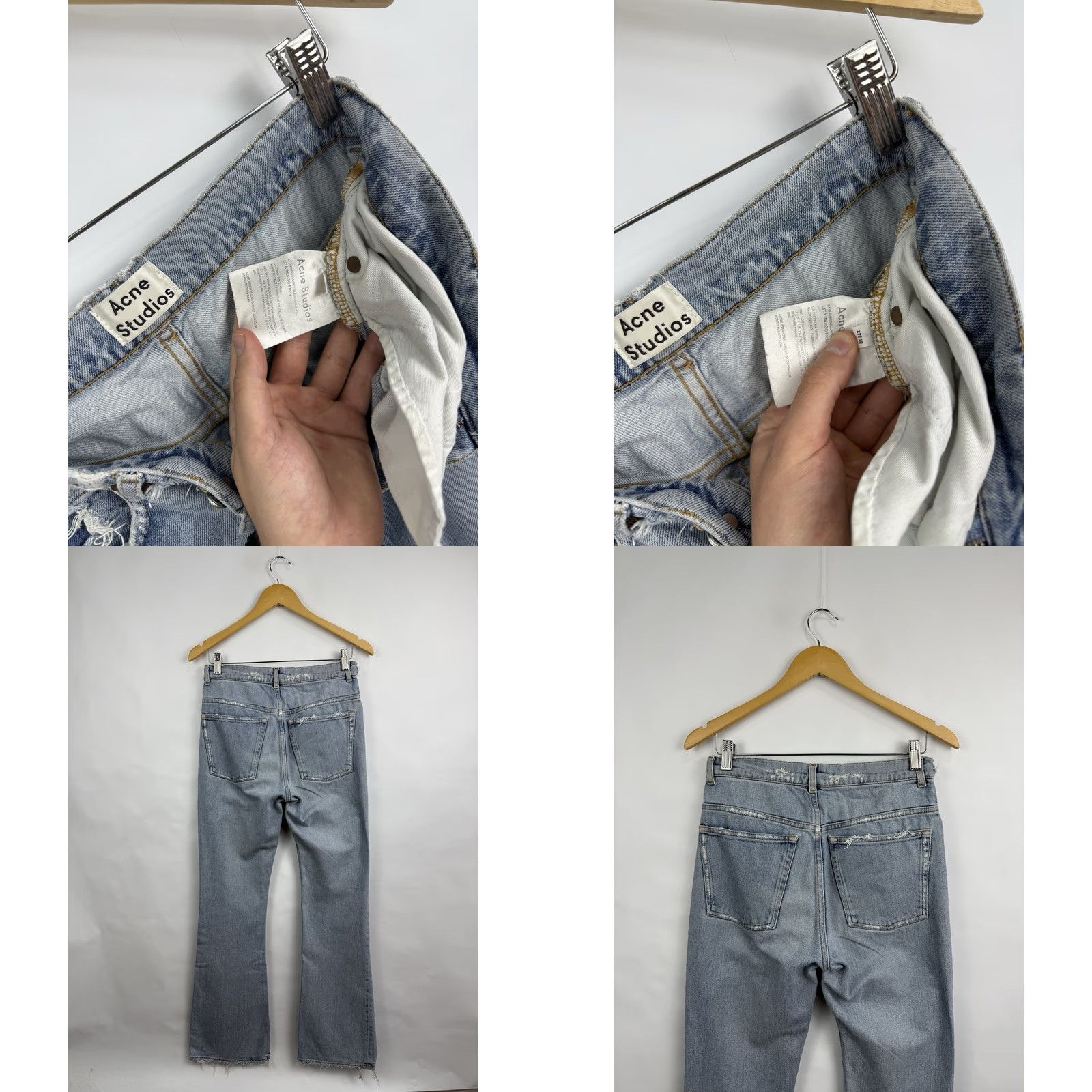 Acne Studios Acne Studios Width Flare Jeans Lita Indigo Fray Flared Jeans - 27/32 - Blue - Women John/Adult Regular Size 27/32 Size 27" / US 4 / IT 40 - 8 Thumbnail