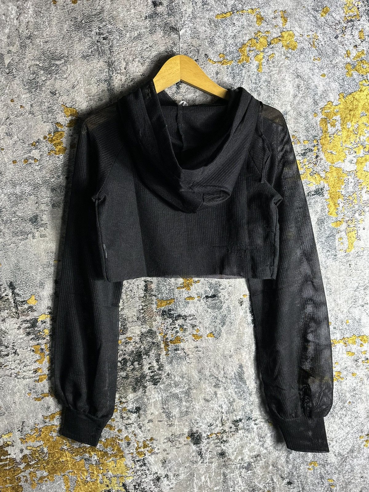 KMRii IF SIX WAS NINE LGB CROPPED STYLE FISHNET BLACK HOODIE Size M / US 6-8 / IT 42-44 - 7 Thumbnail