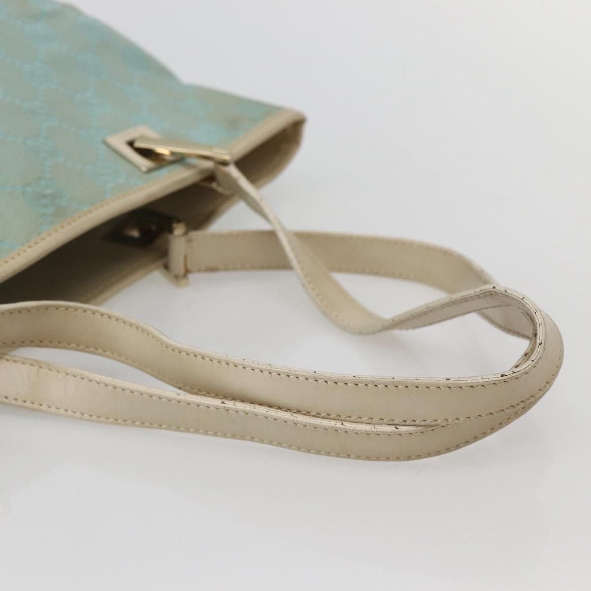 Gucci GUCCI GG Canvas Tote Bag Light Blue Gold 002 002 Size ONE SIZE - 7 Thumbnail