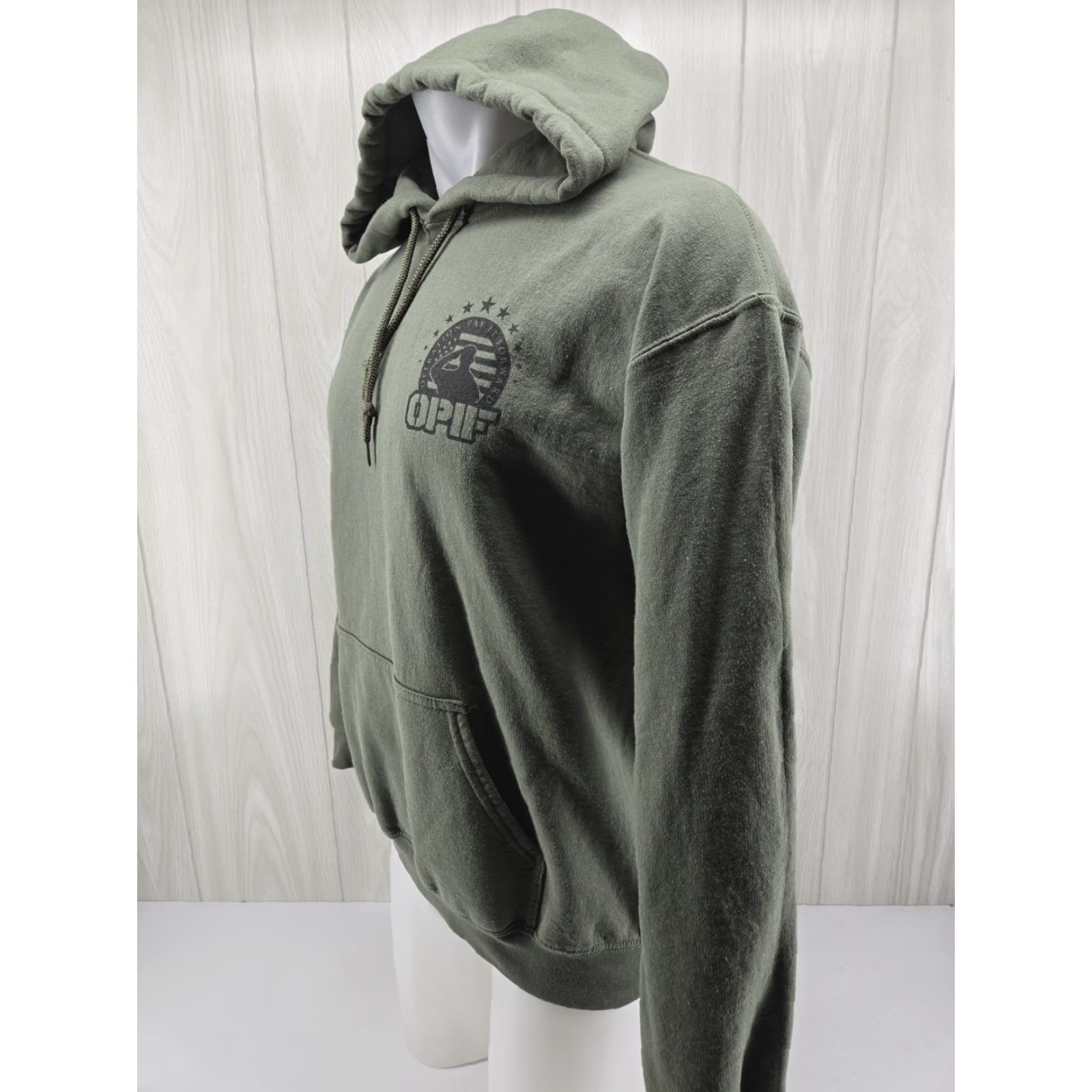 Gildan VINTAGE OPIF HOODIE OD GREEN Size LARGE Mens Hoodie Army Hooded Pullover Gildan Size US L / EU 52-54 / 3 - 4 Thumbnail