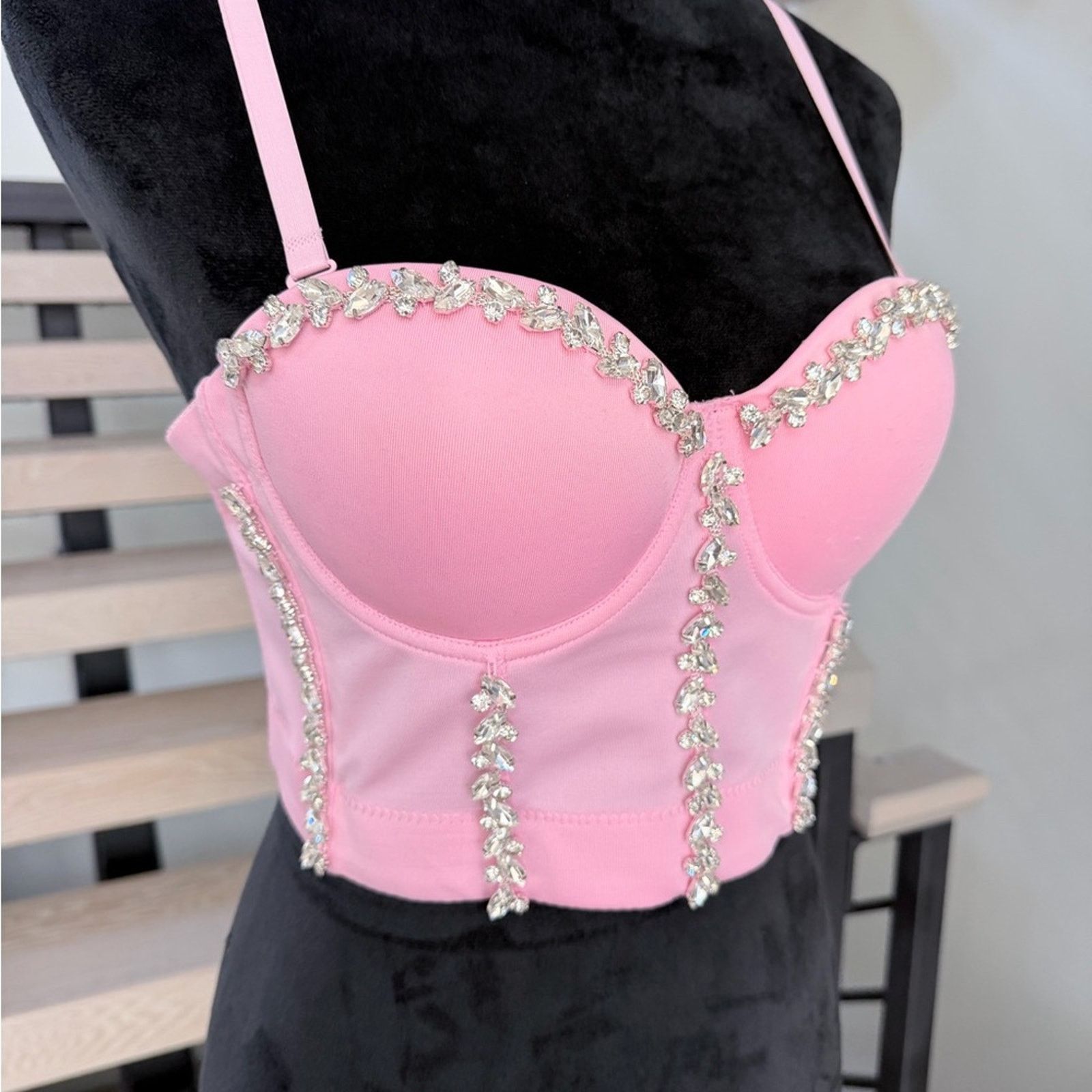 Other Y2K Chic Pink Embellished Bustier size S Size S / US 4 / IT 40 - 9 Thumbnail