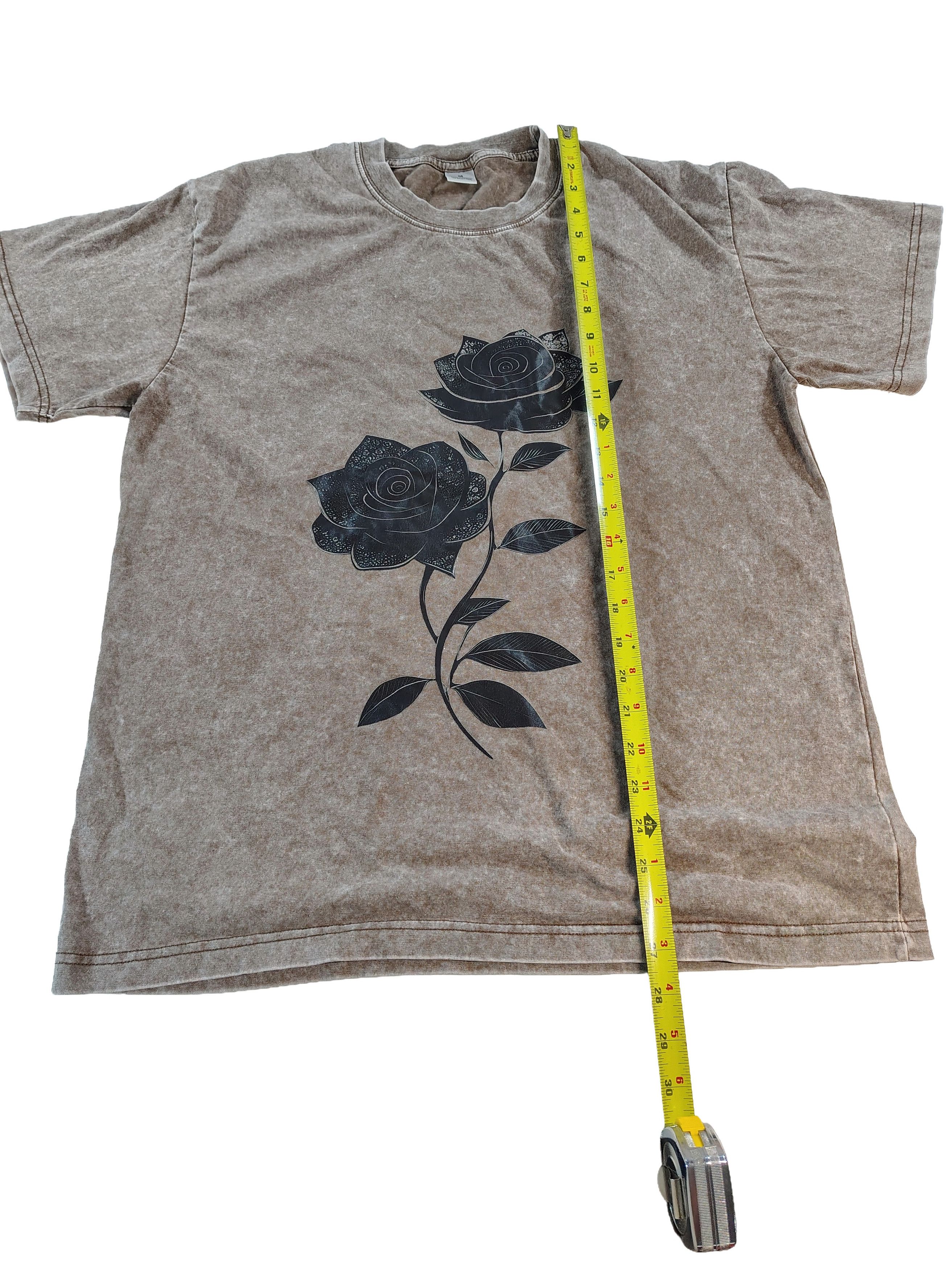 Other Men's Acid-Washed Black Rose Short Sleeve Graphic T-Shirt Size US M / EU 48-50 / 2 - 6 Thumbnail
