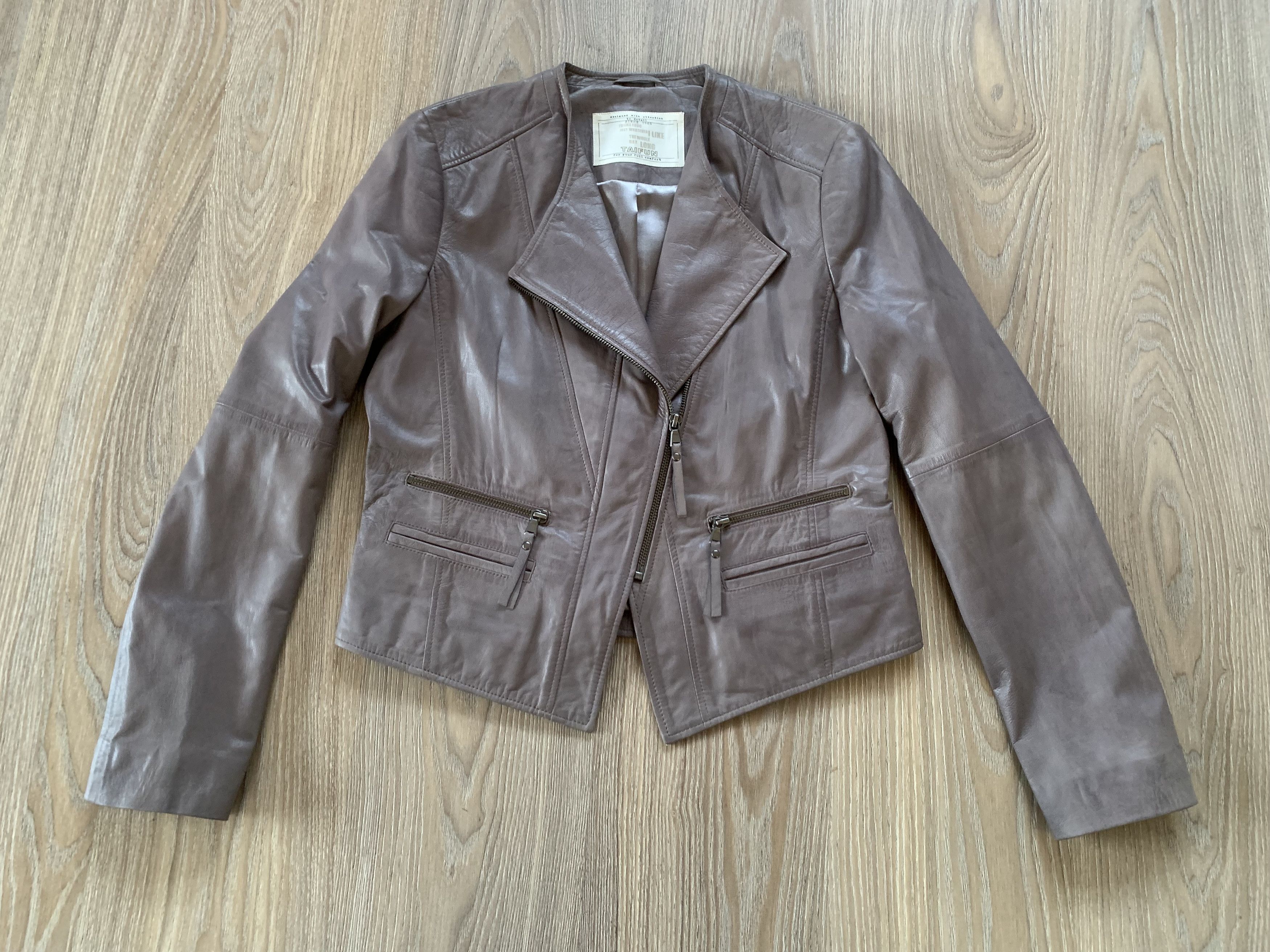 Other Taifun Women's Asymmetrical Soft Leather Biker Jacket Size M / US 6-8 / IT 42-44 - 2 Thumbnail