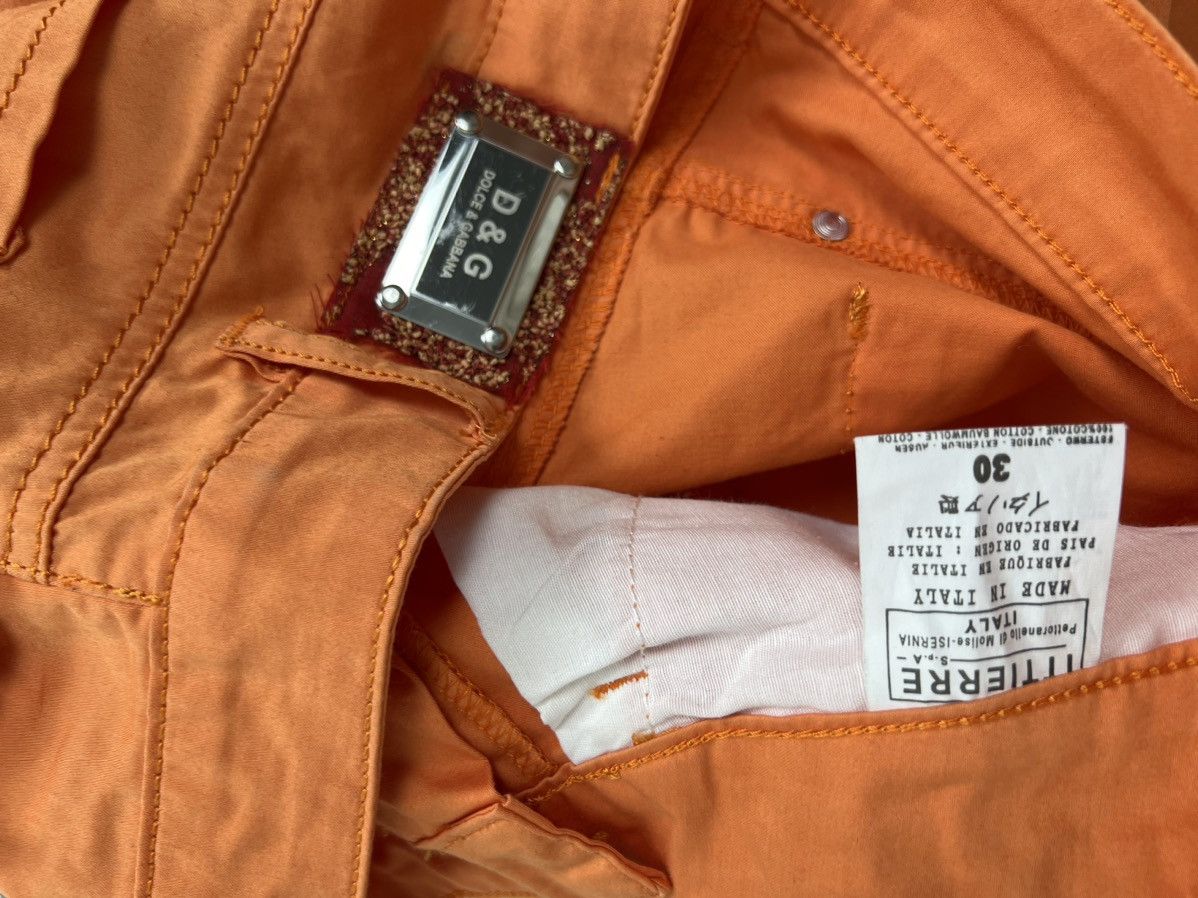 Vintage Orange rock pants D&G style logo rhinestone buckle details Size 30" / US 8 / IT 44 - 6 Thumbnail