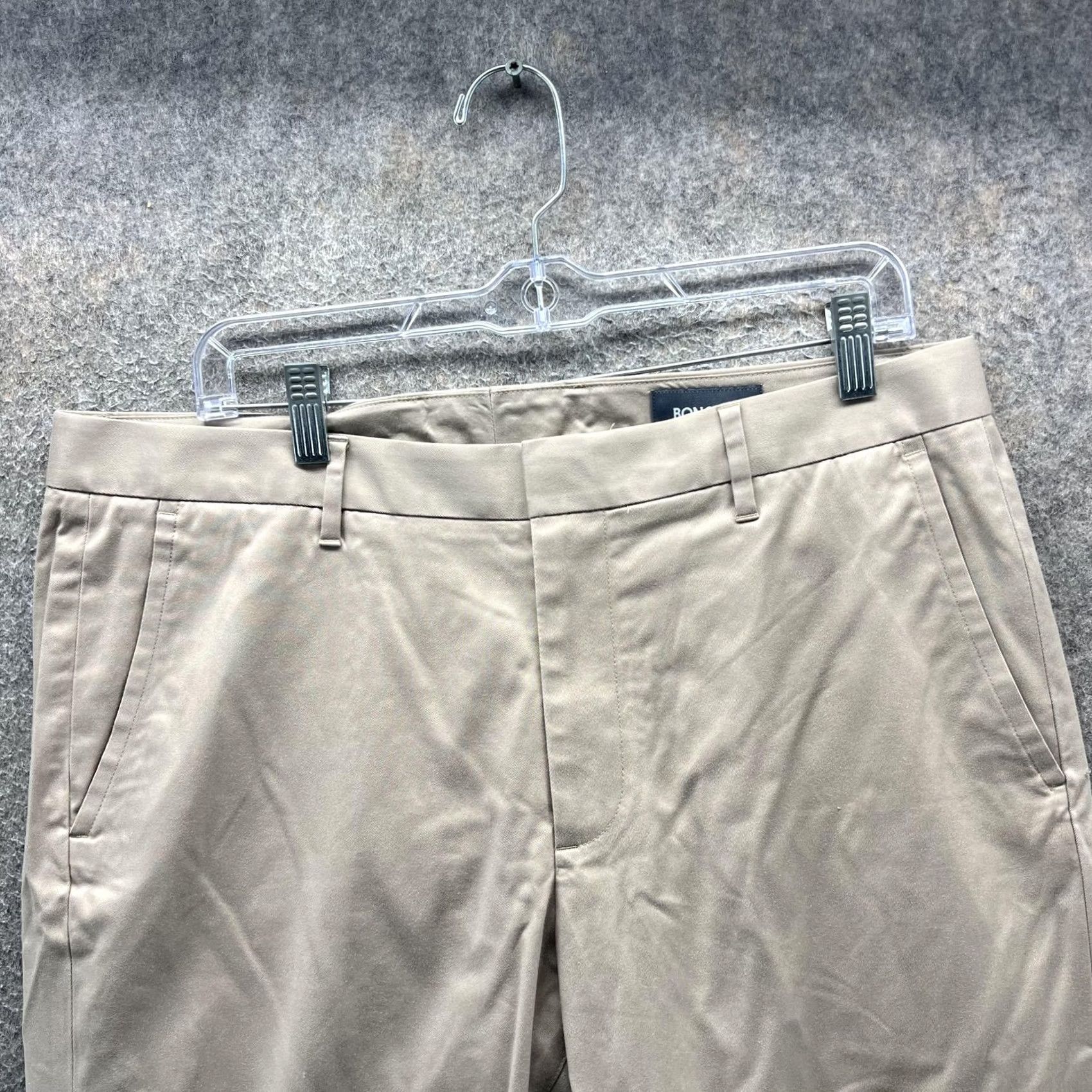 Bonobos Bonobos Pants Mens Slim Chino Flat Front Stretch Casual Khaki Beige 35x30 Tan Pockets Size US 35 - 7 Thumbnail