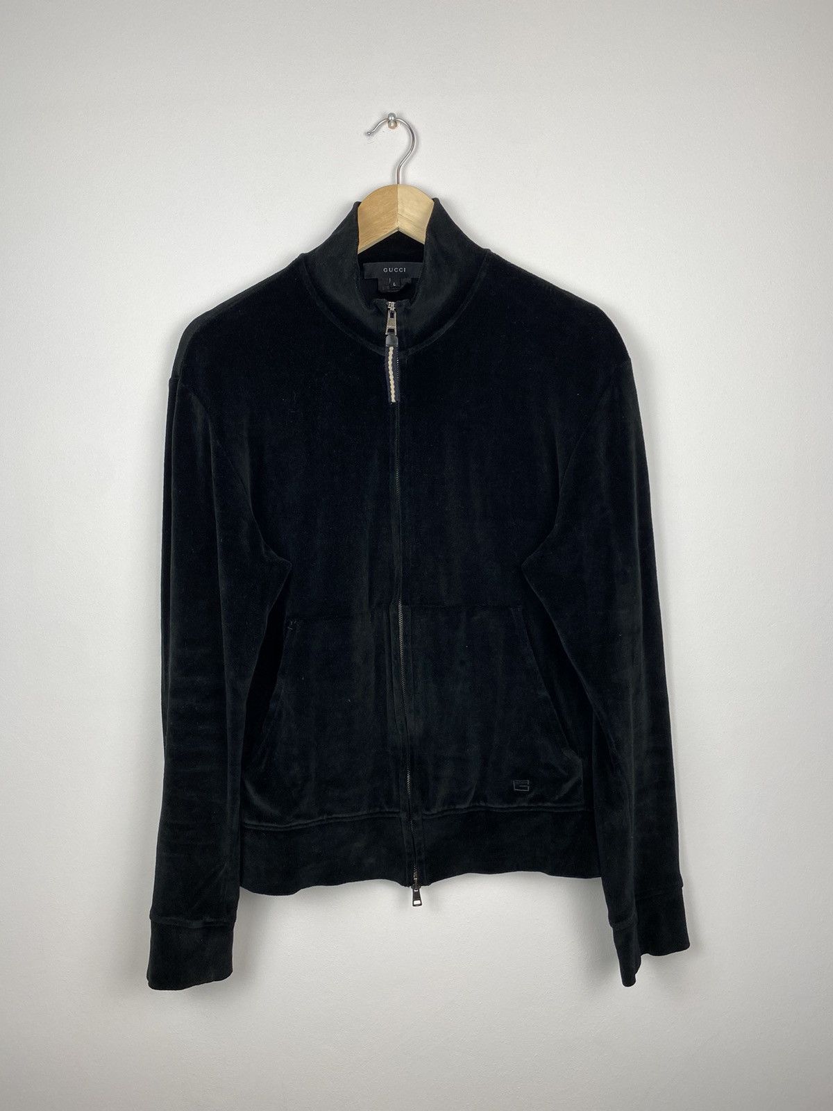 image of Gucci Velvet 00S Track Top in Black, Men's (Size Large)