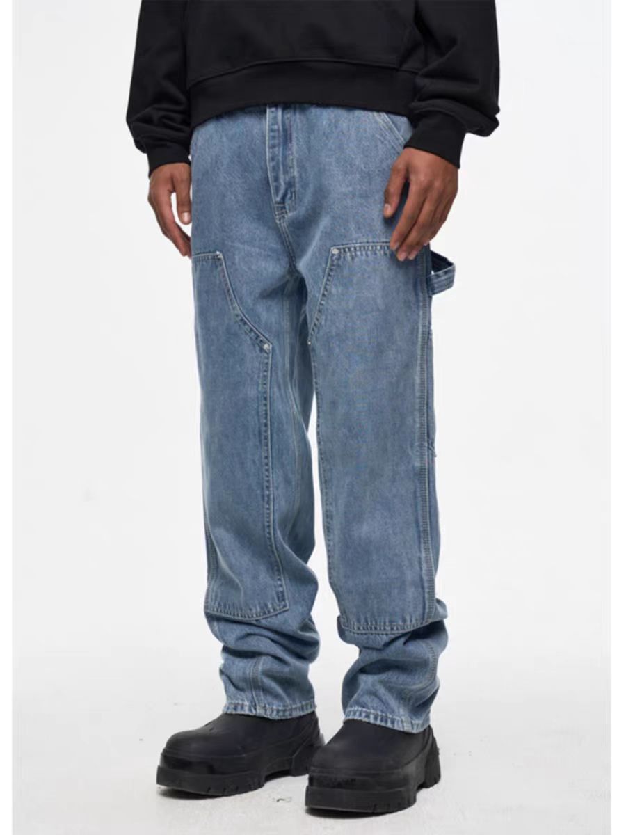 Japanese Brand × Jean High street washed and distressed straight leg jeans Size US 33 - 2 Thumbnail