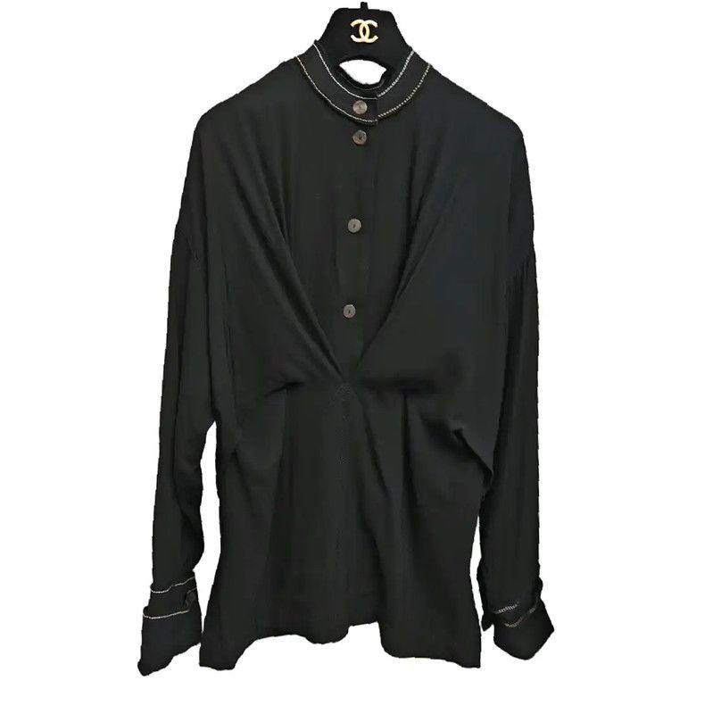 Loewe Black Long Sleeve Wool Blend Shirt 0089