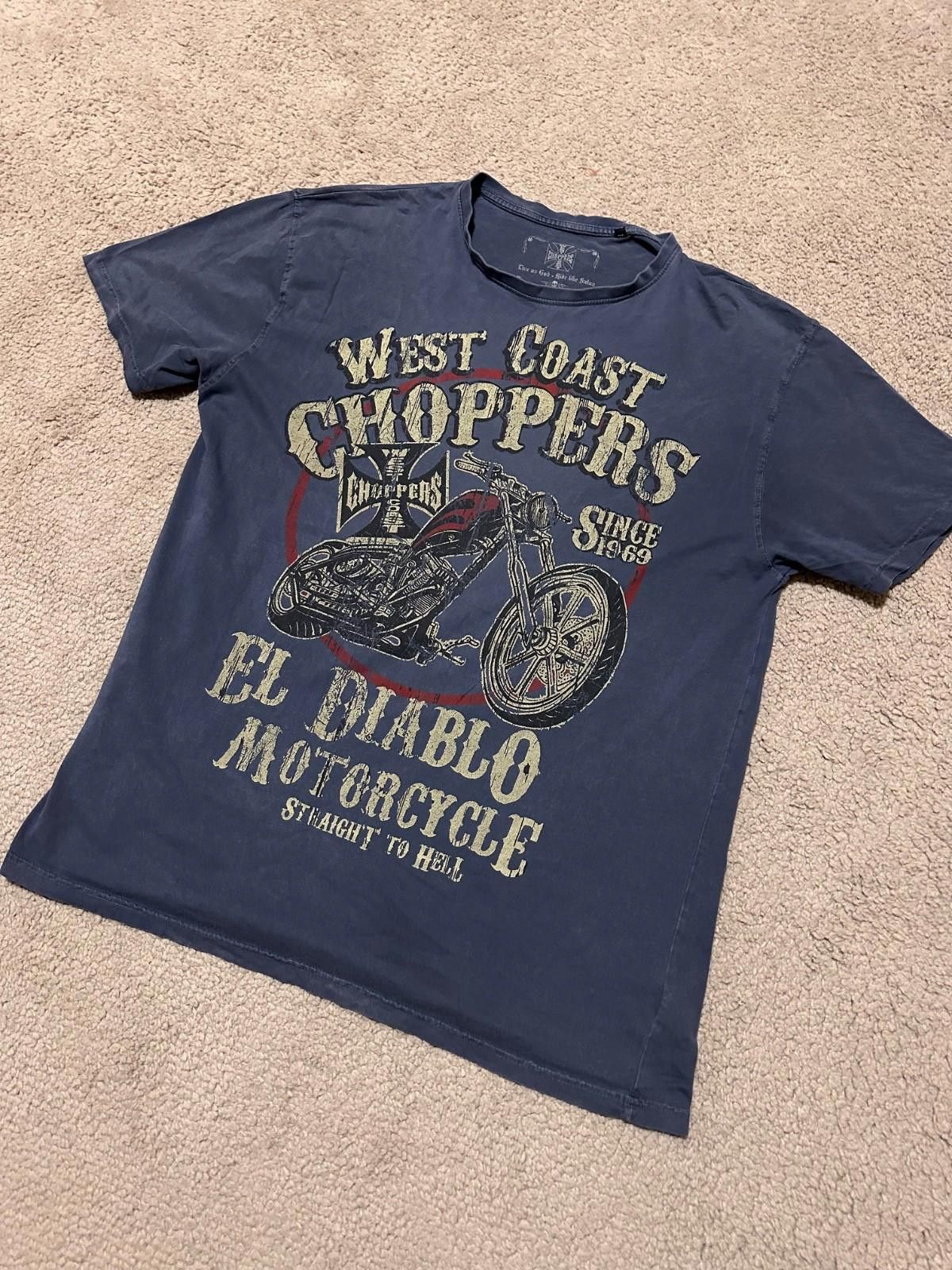 West Coast Choppers West Coast Choppers EL Diablo T-Shirt Vintage Blue Sz XXL Size US XXL / EU 58 / 5 - 2 Thumbnail