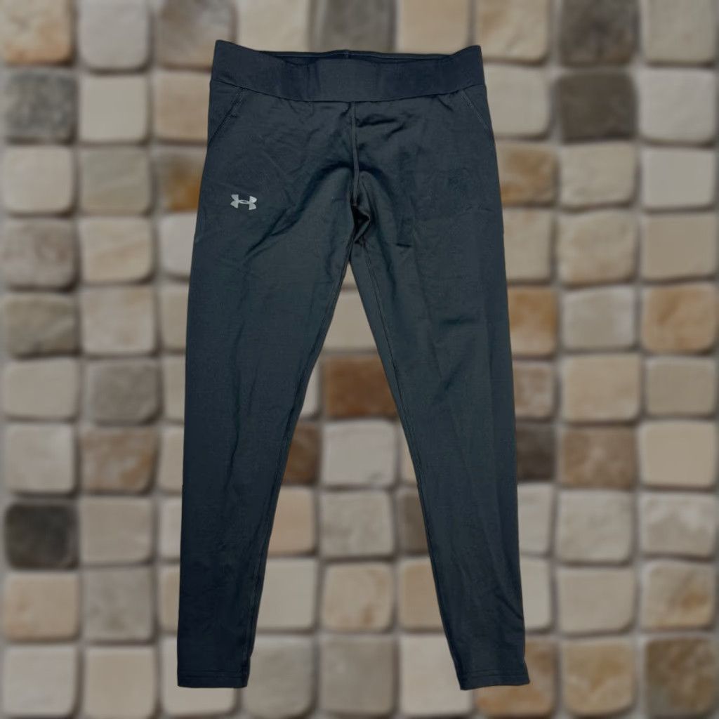 Under Armour Under Armour Leggings Womens Small SM Black Low Rise Logo Heatgear Athletic Activewear Gym & Training Womens Size 28" / US 6 / IT 42 - 1 Thumbnail