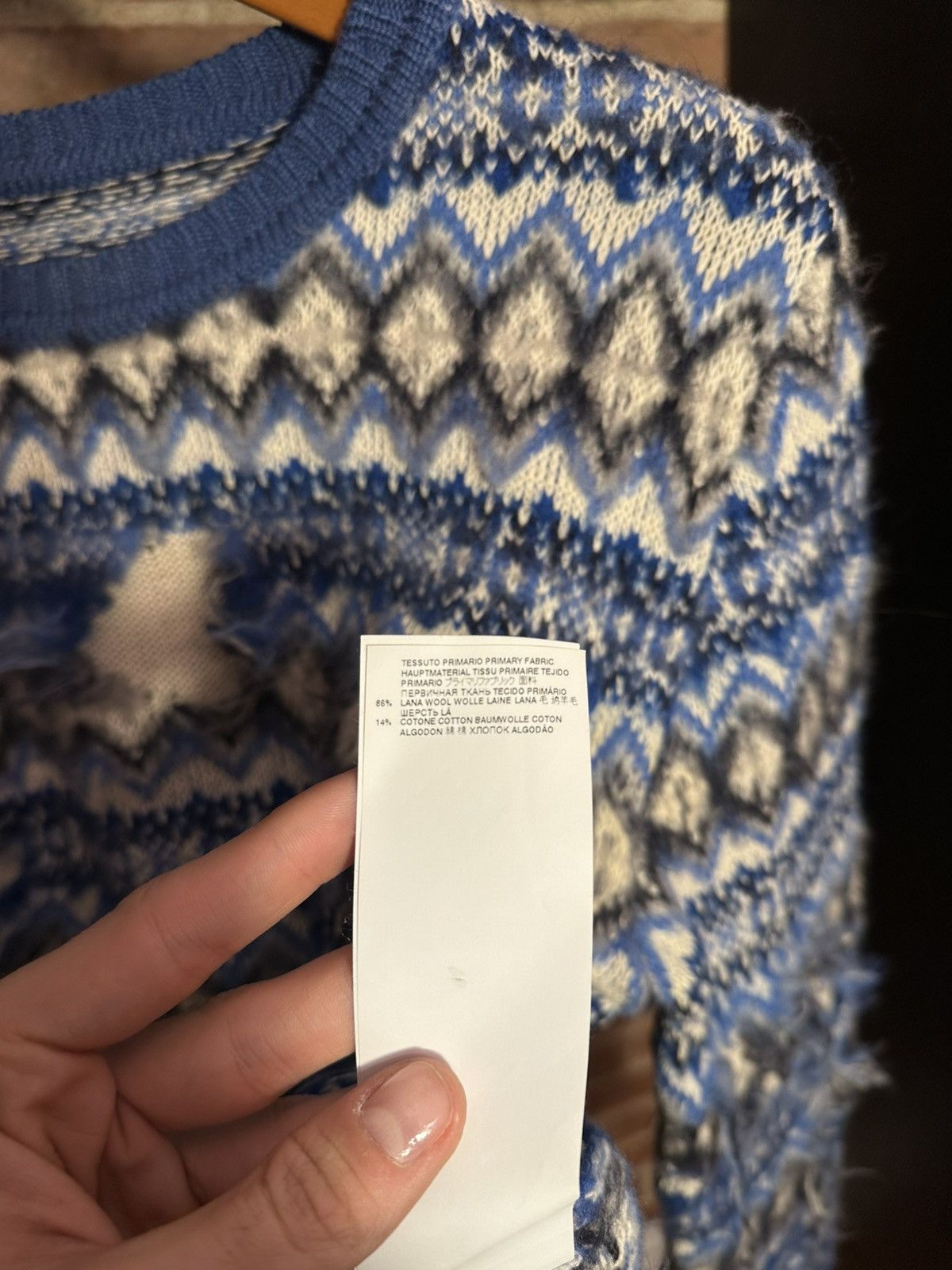 Maison Margiela FW/22 Fair Isle Wool distressed Sweater Size US L / EU 52-54 / 3 - 17 Thumbnail