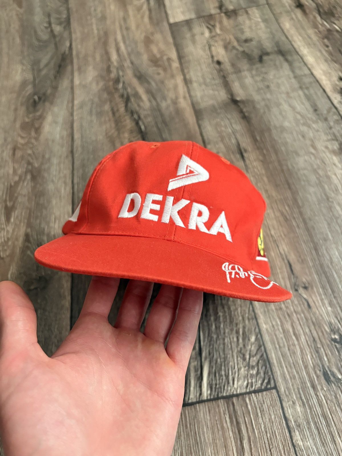 Formula 1 Vintage 90s Michael Schumacher Ferrari Racing Signed Hat Size ONE SIZE - 3 Thumbnail