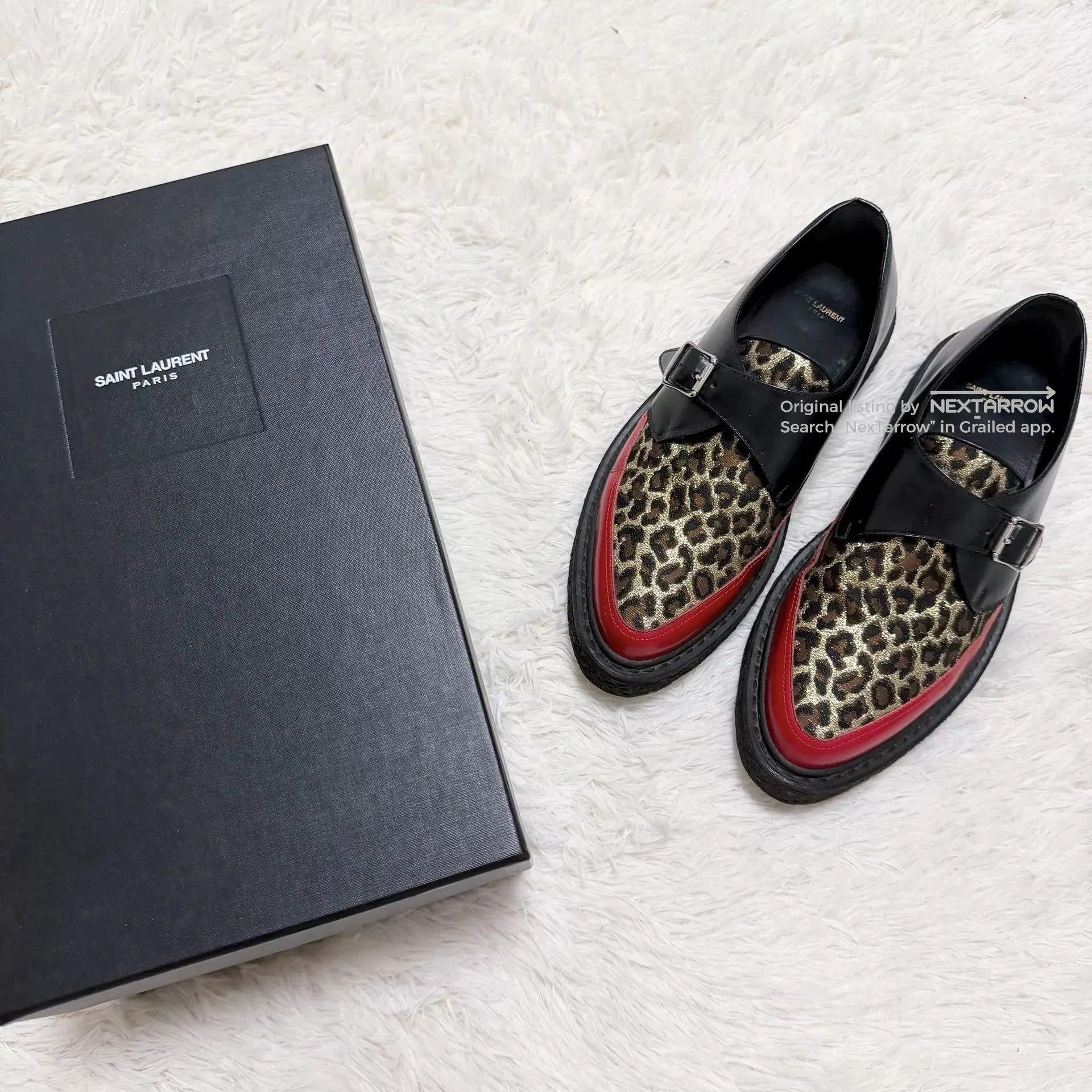 Hedi Slimane × Saint Laurent Paris 14FW Leopard Creepers Sz40