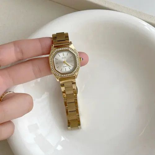 Jewelry Gold Octagon Face Women's Watch with Crystal Accents Size ONE SIZE - 1 Thumbnail