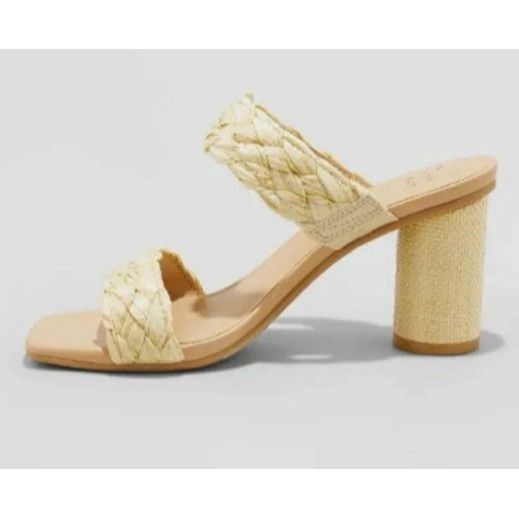 Other A New Day Women's Tan Basil Woven Double Strapped Slip-On He Size US 11 / IT 41 - 1 Thumbnail