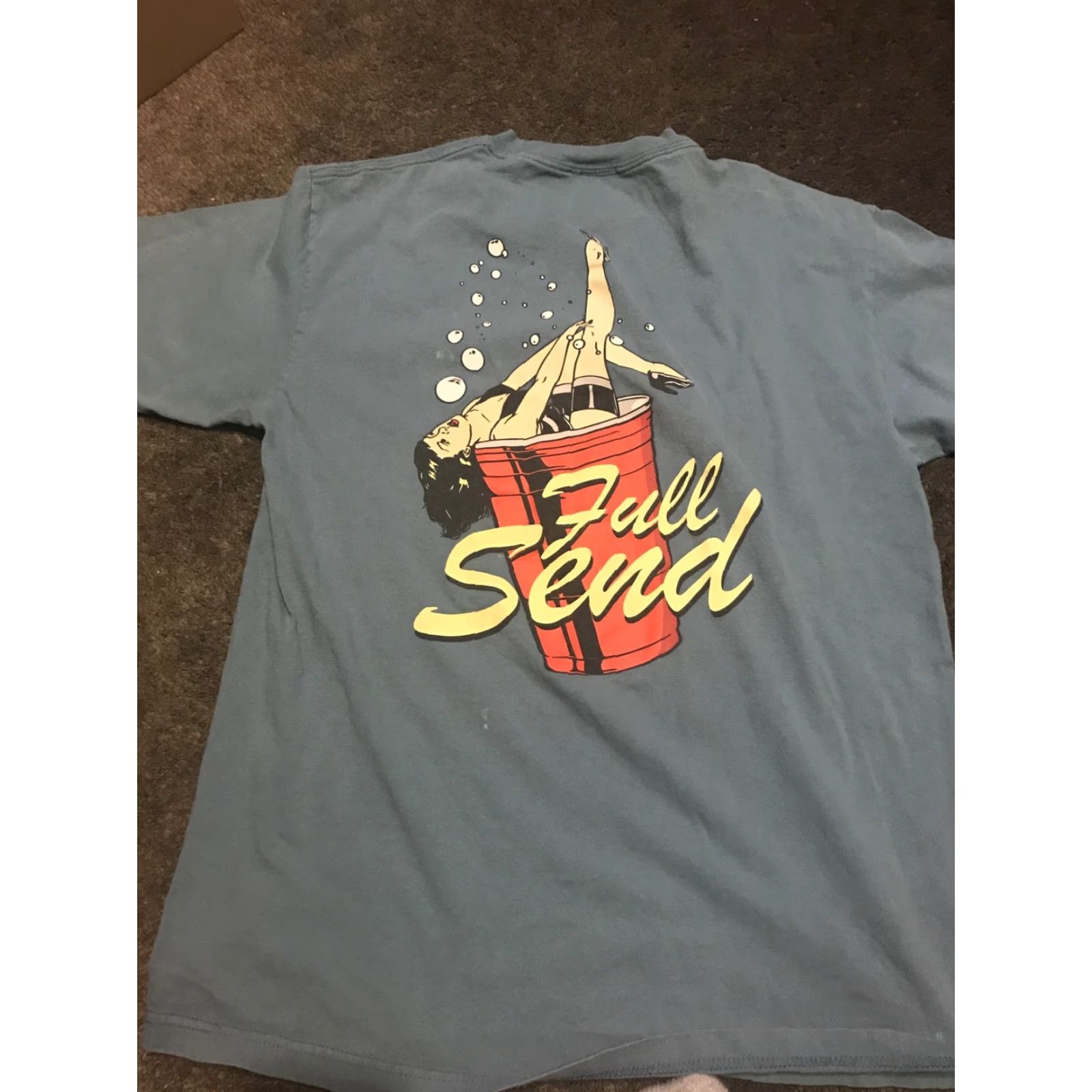 Vintage Nelk Boys Full Send Mens Graphic T-Shirt L Blue Bunny Girl Short Sleeve Adult Girls Size US L / EU 52-54 / 3 - 5 Thumbnail