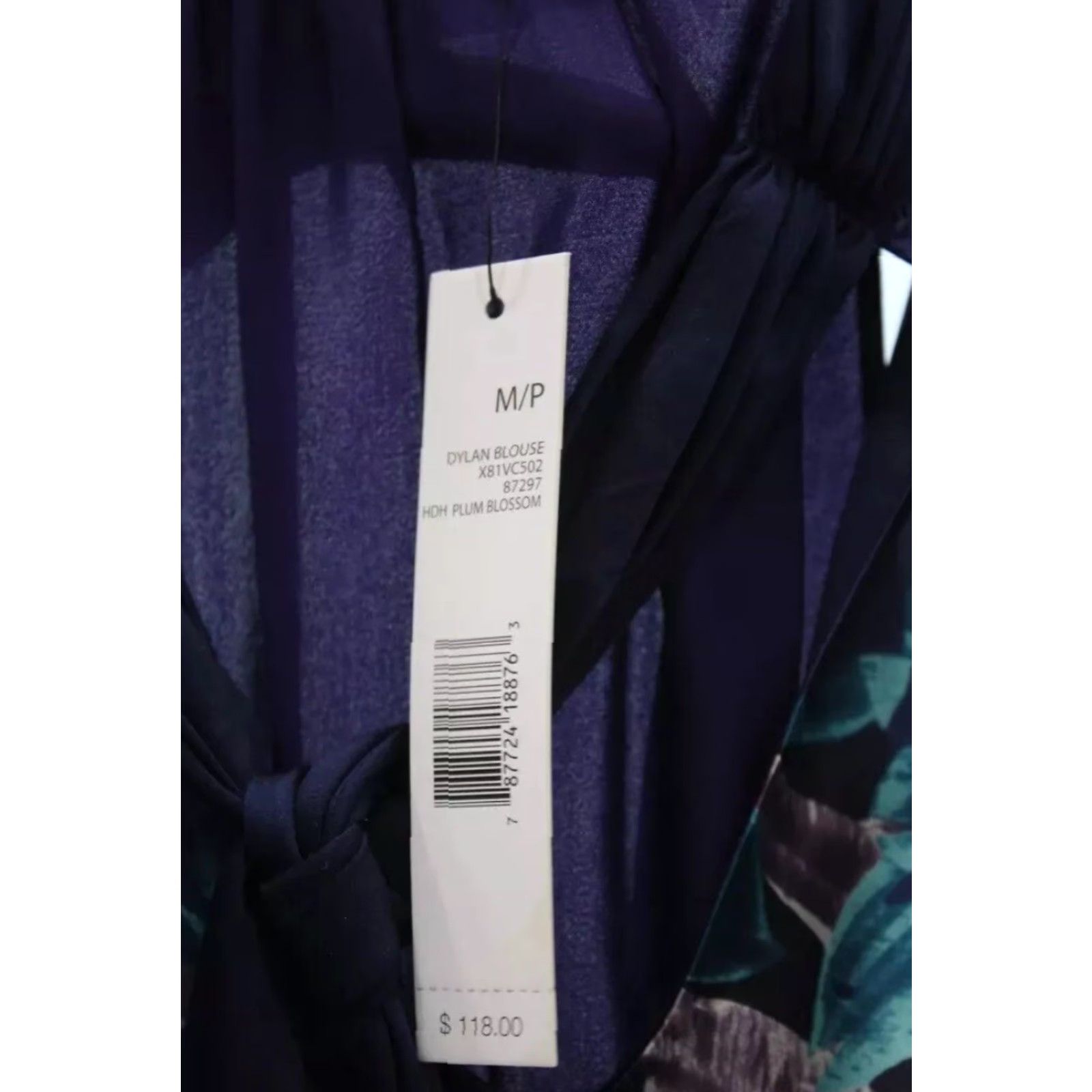 Vintage VINTAGE NEW NWT Women's Tahari Blue & Green Floral Satin Neck Tie Blouse Size M Petite Size M / US 6-8 / IT 42-44 - 4 Thumbnail