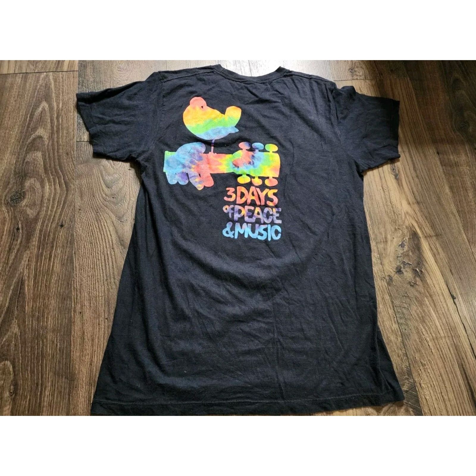 Vintage Woodstock 1969 Music T Shirt Black Double Sided Mens Medium Size US M / EU 48-50 / 2 - 2 Thumbnail