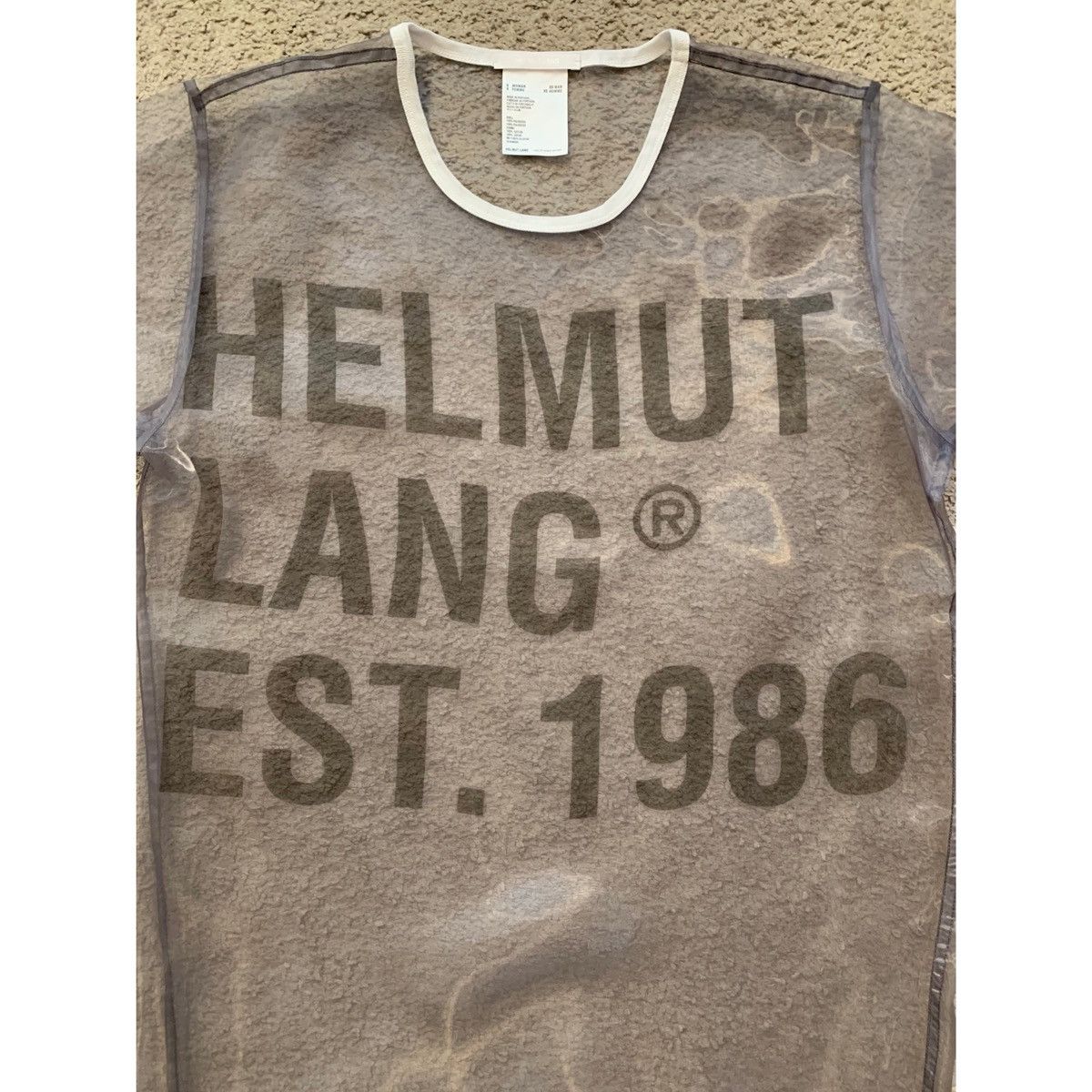 Helmut Lang HELMUT LANG SHEER LOGO T-SHIRT DRESS Size S / US 4 / IT 40 - 2 Thumbnail