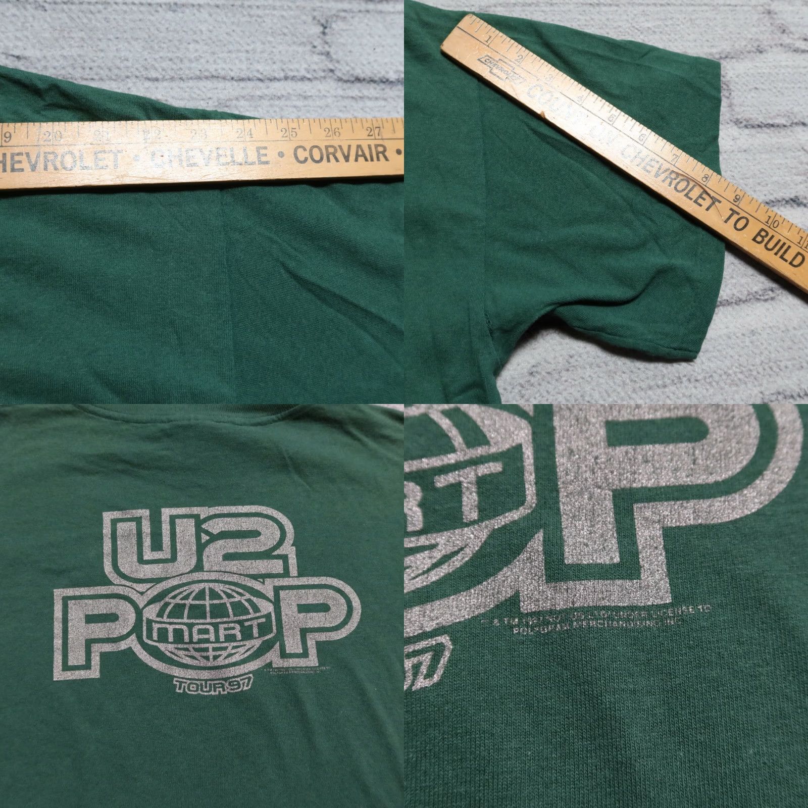 POP MART Vintage U2 Popmart Tour Shirt XL Size Men Green XS? Size US XL / EU 56 / 4 - 8 Thumbnail