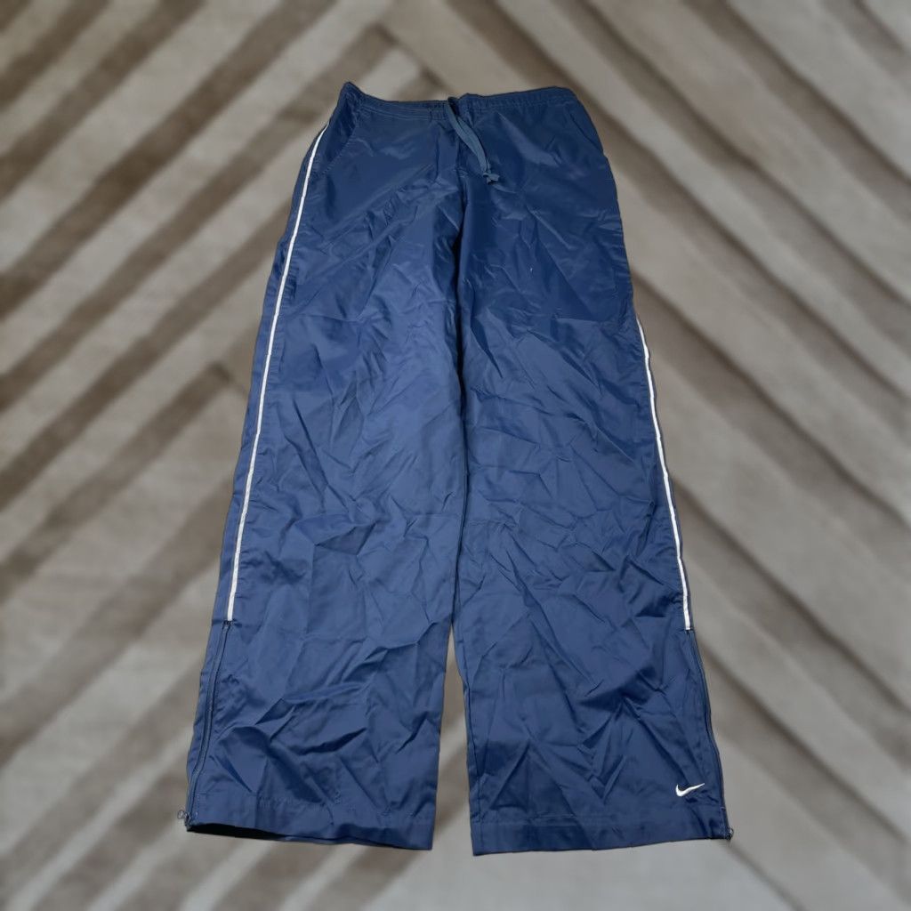 Nike VINTAGE Nike Womens M Blue Track Windbreaker Nylon Ankle Zip Pants 90s Y2K Activewear Casual Sports Accessories Womens Size 32" / US 10 / IT 46 - 1 Thumbnail