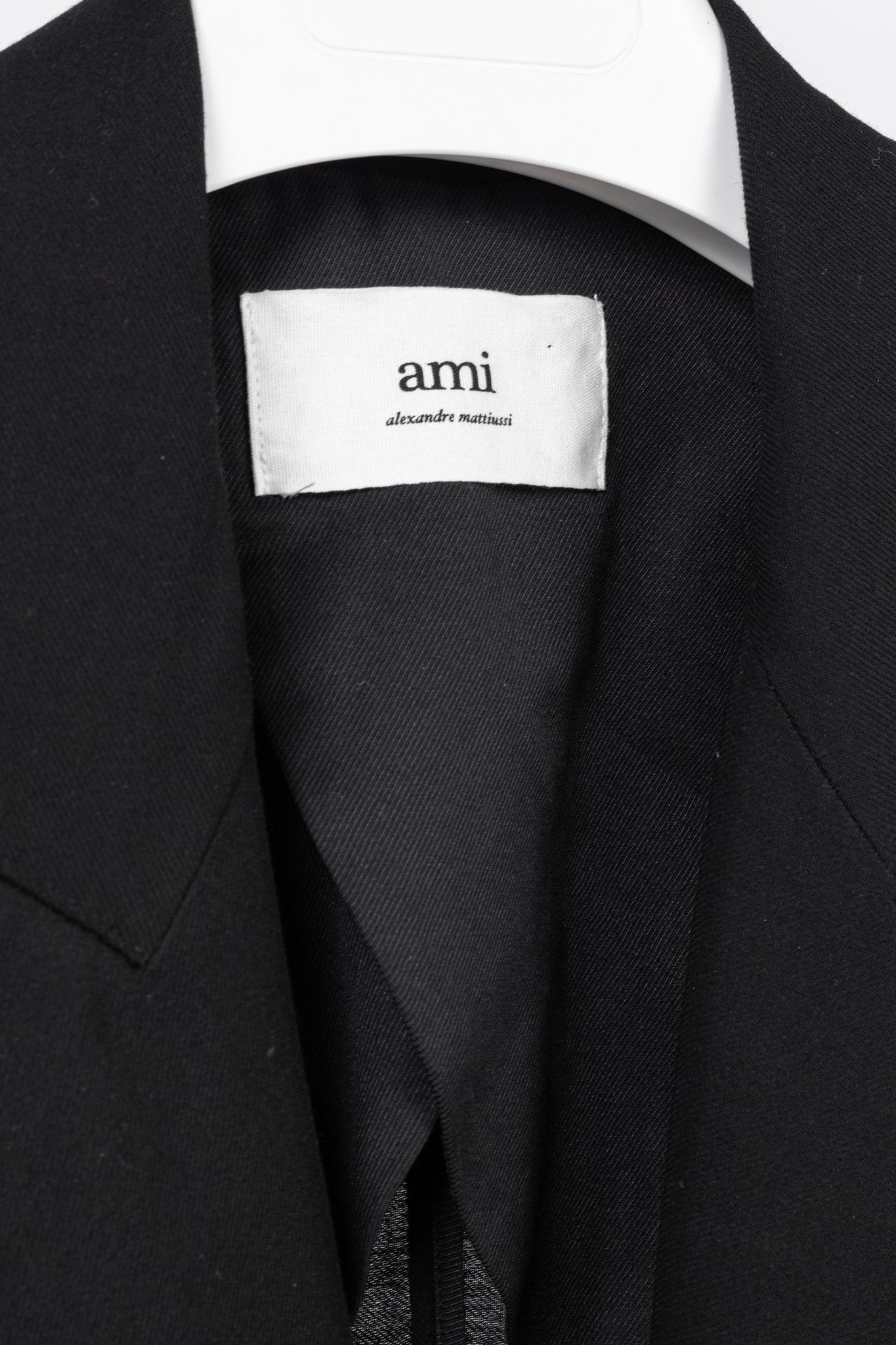 AMI AMI Black Wool Gabardine Double-Breasted Coat Size L / US 10 / IT 46 - 4 Thumbnail