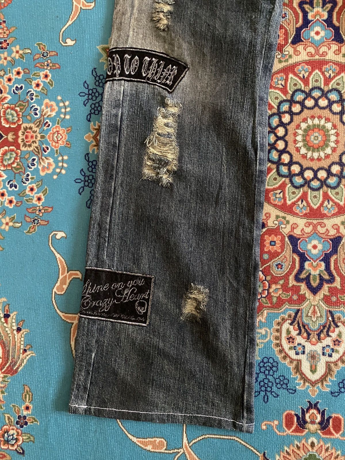 In The Attic In The Attic Japan Sublimation Patchwork Punk Denim Size US 31 - 5 Thumbnail