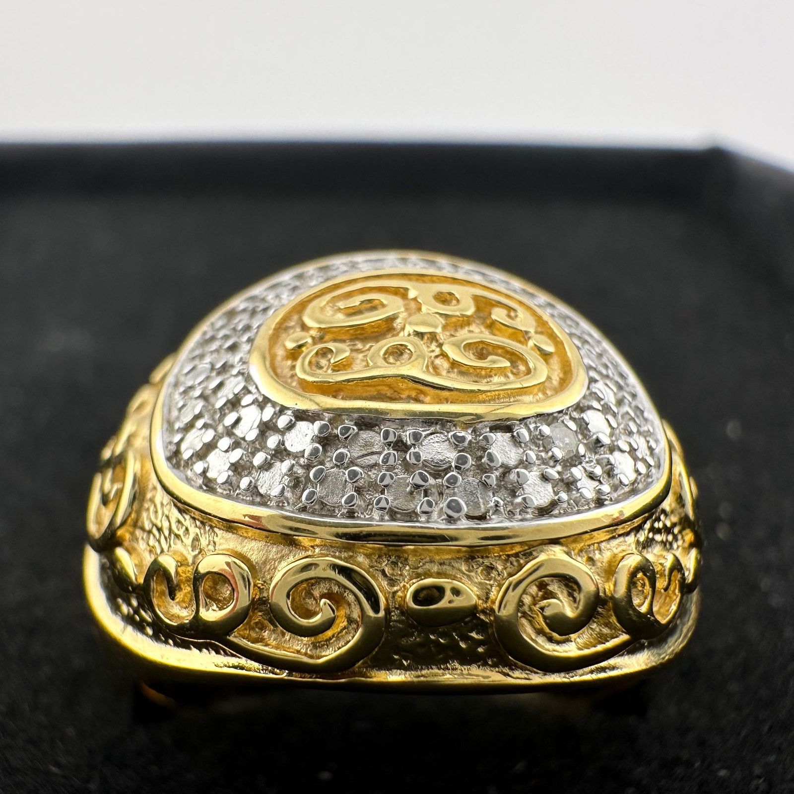 Other Gold and Silver Statement Ring with Ancient Motif - Size 7.5 Size ONE SIZE - 7 Thumbnail