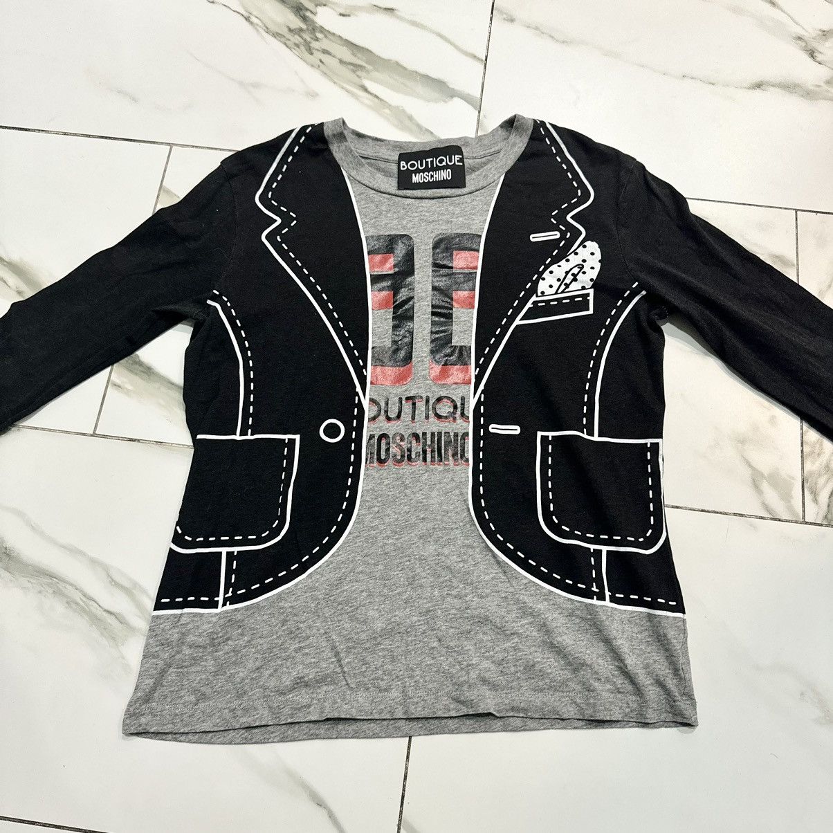 Designer × Moschino MOSCHINO BOUTIQUE LONG SLEEVE TEE! Size M / US 6-8 / IT 42-44 - 5 Thumbnail