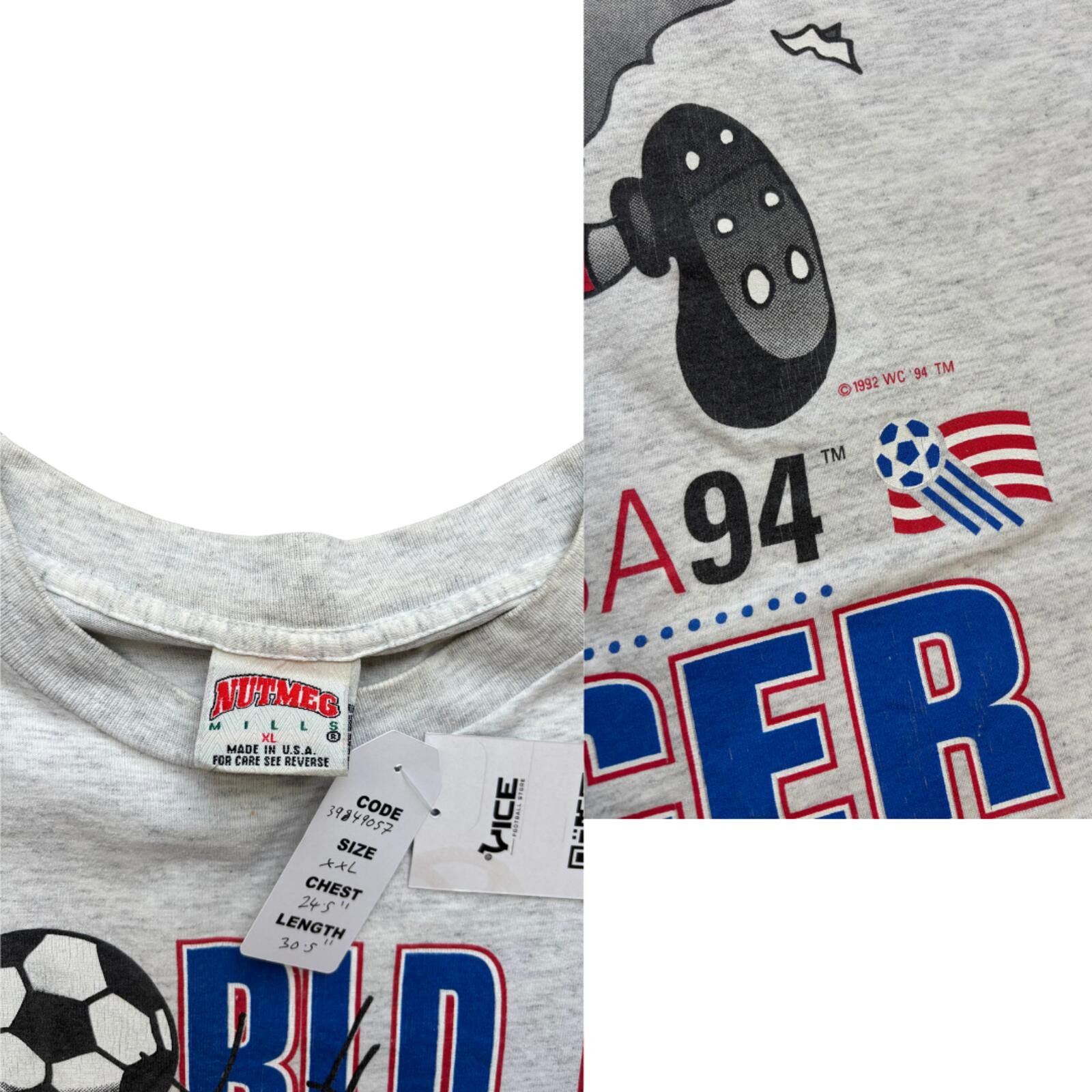 Nutmeg USA Adidas World Cup 1994 Vintage T-Shirt Nutmeg (XXL) Size US XXL / EU 58 / 5 - 5 Thumbnail
