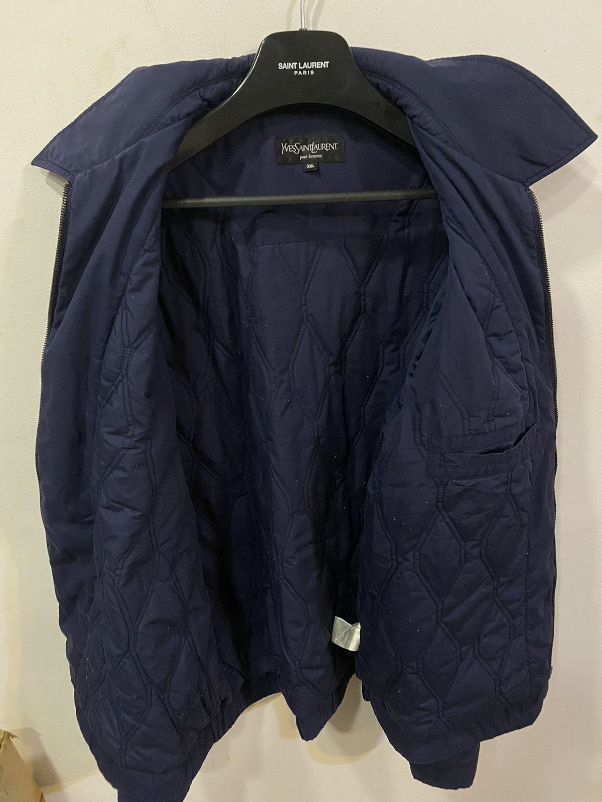 Yves Saint Laurent Warm YSL Jacket Navy YSL Bomber Size US XXL / EU 58 / 5 - 6 Thumbnail