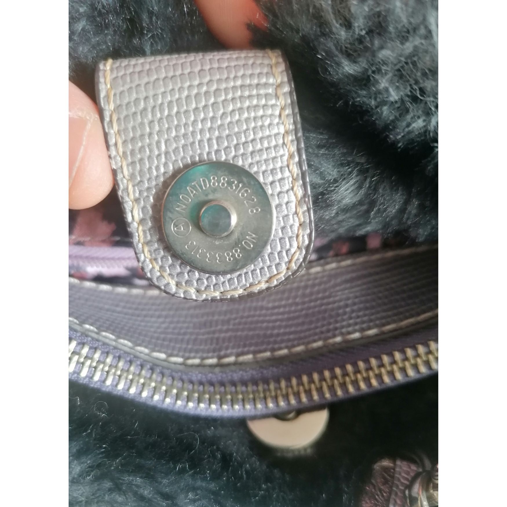 Guess Denim bag with faux fur and snakeskin pattern Size ONE SIZE - 10 Thumbnail