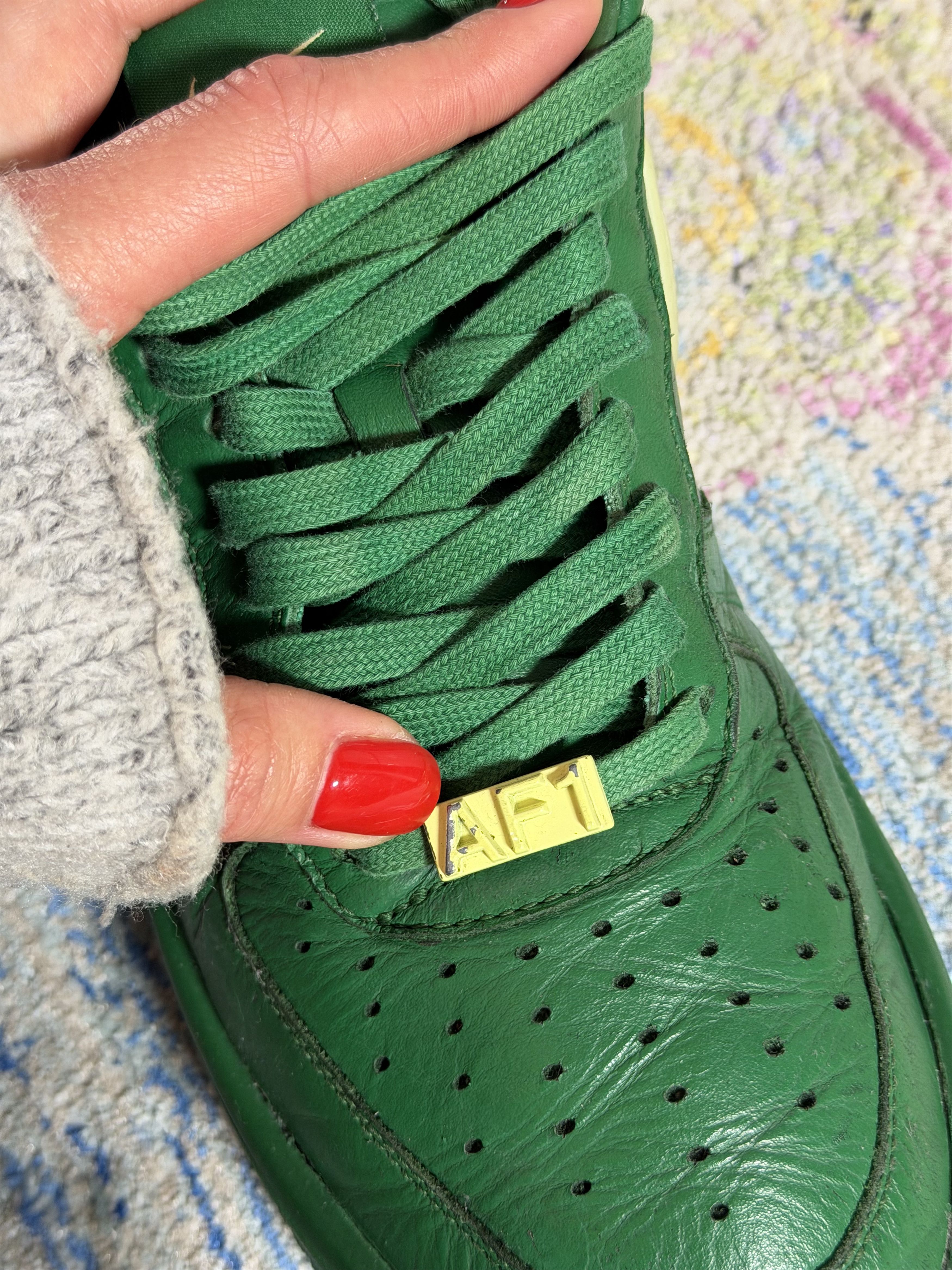 Ambush Design × Nike Air Force 1 x AMBUSH® Pine Green and Citron Low Top Sneakers Size US 9.5 / EU 42-43 - 10 Thumbnail